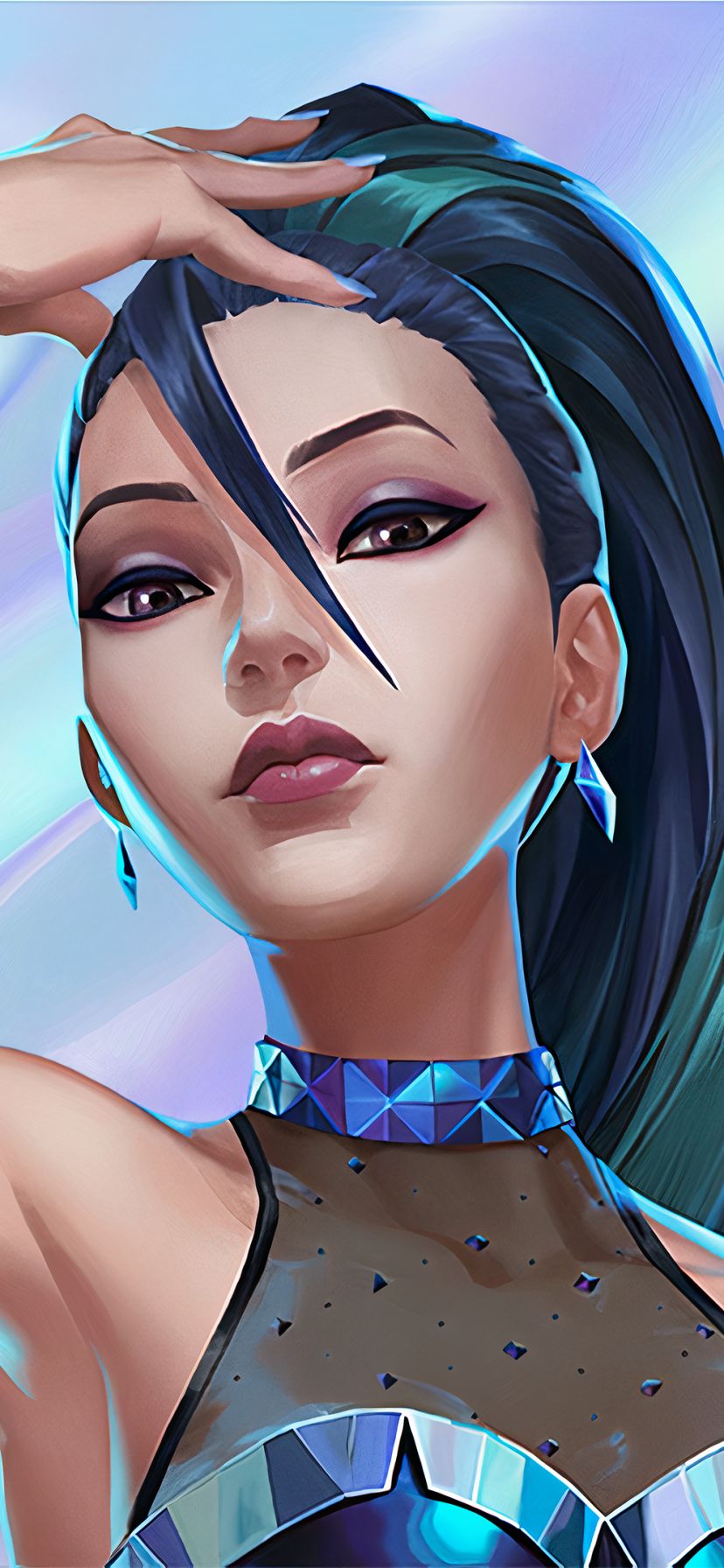 Download mobile wallpaper League Of Legends, Blue Hair, Video Game, K Pop, Kai'sa (League Of Legends), K/da for free.