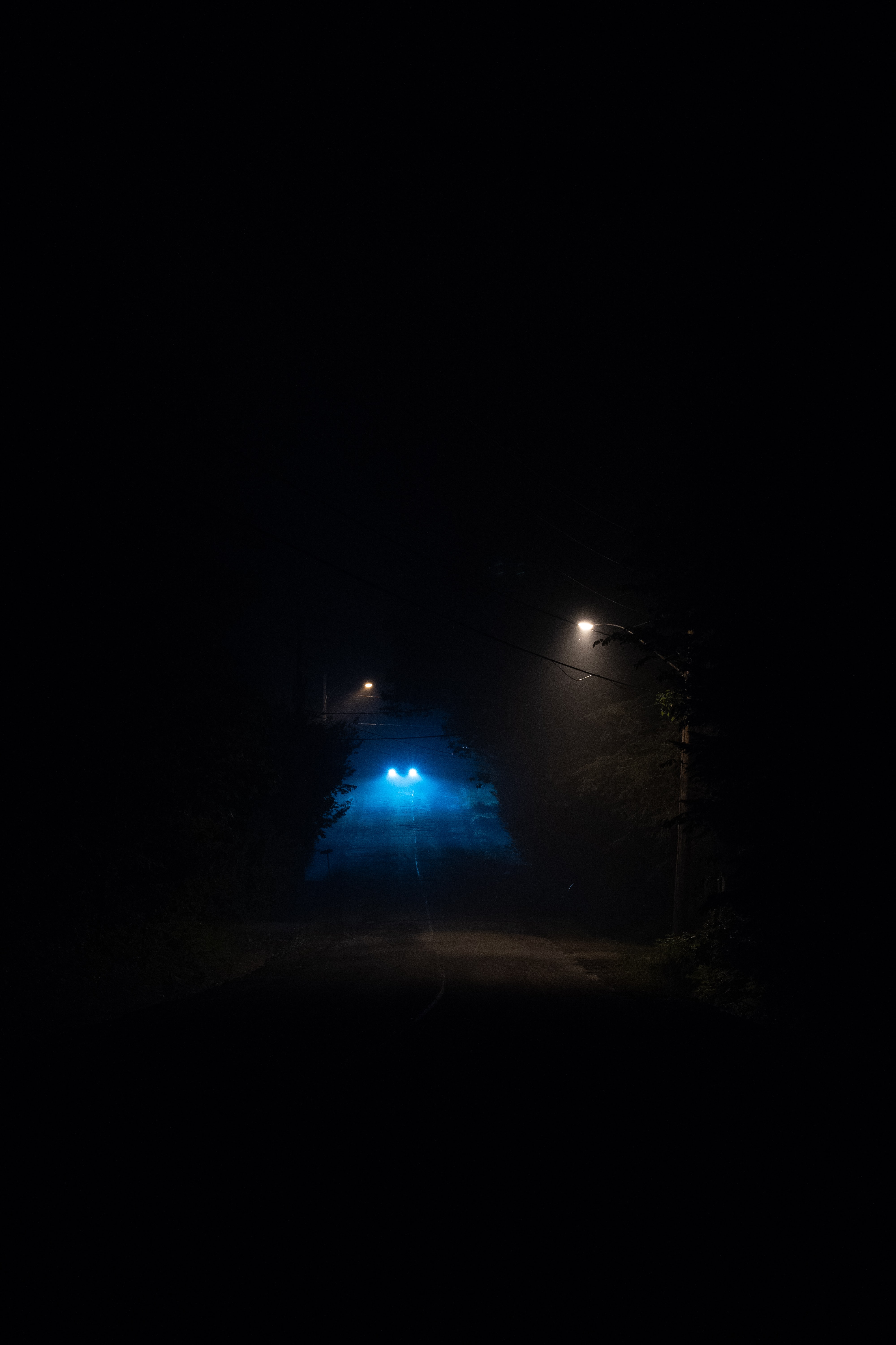 Download mobile wallpaper Road, Lights, Glow, Headlights, Dark for free.