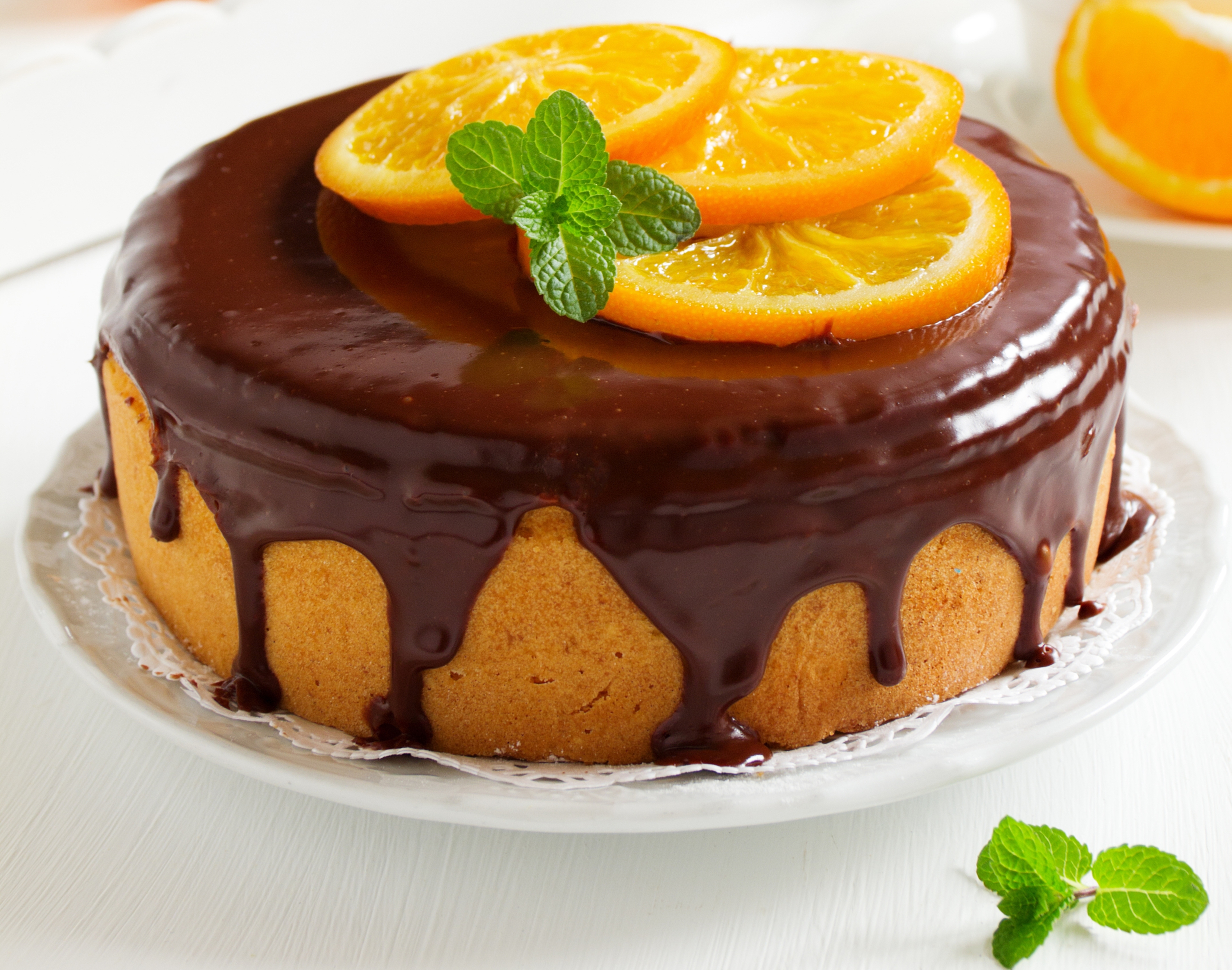 Free download wallpaper Food, Dessert, Chocolate, Cake, Orange (Fruit) on your PC desktop