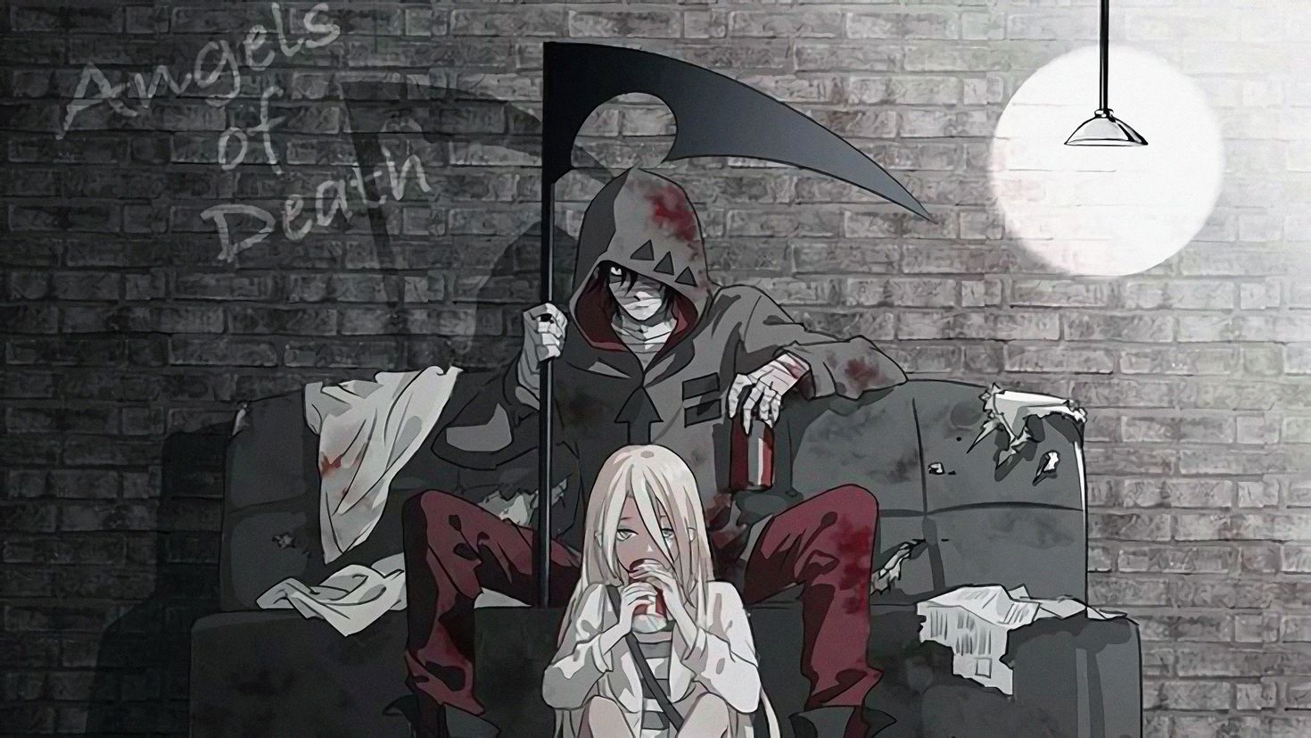 satsuriku no tenshi, <b>angels</b> <b>of</b> death, black hair, anime, blonde, long hair,...