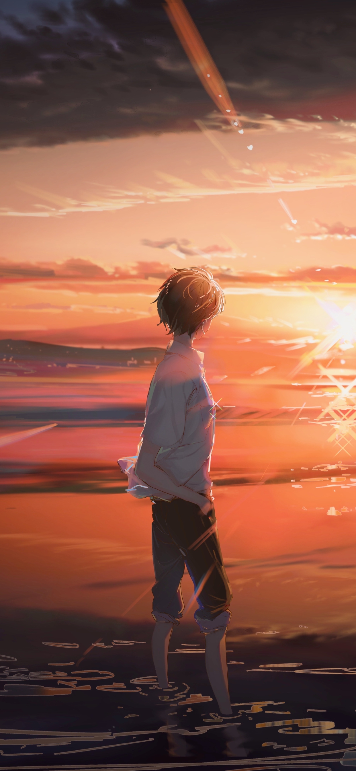 Handy-Wallpaper Sonnenaufgang, Sonnenuntergang, Animes kostenlos herunterladen.