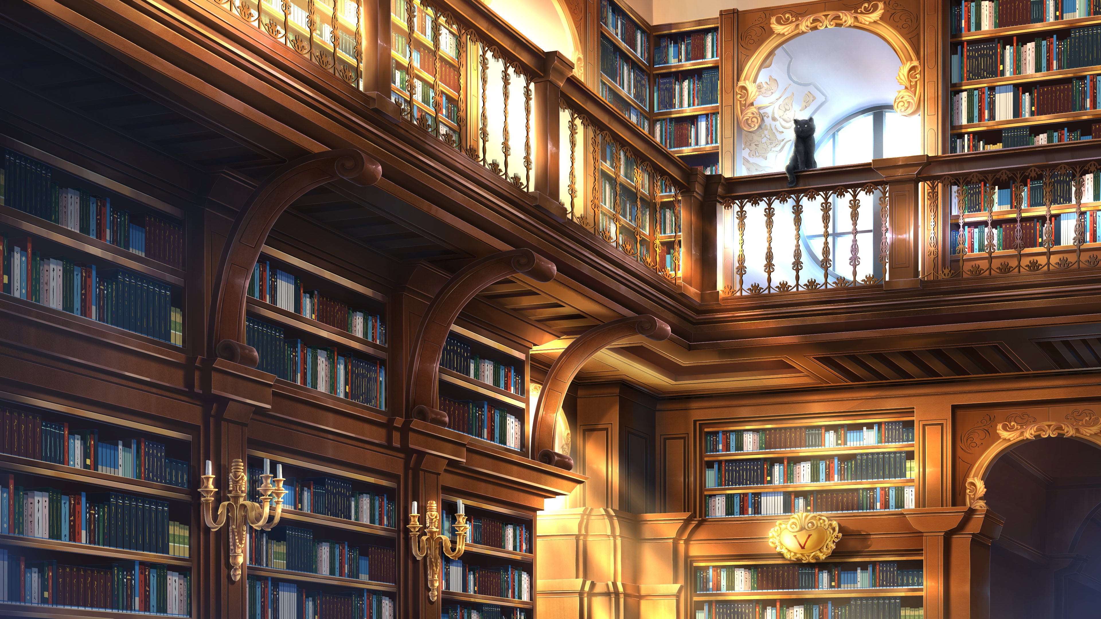 Baixe gratuitamente a imagem Anime, Gato, Livro, Biblioteca na área de trabalho do seu PC