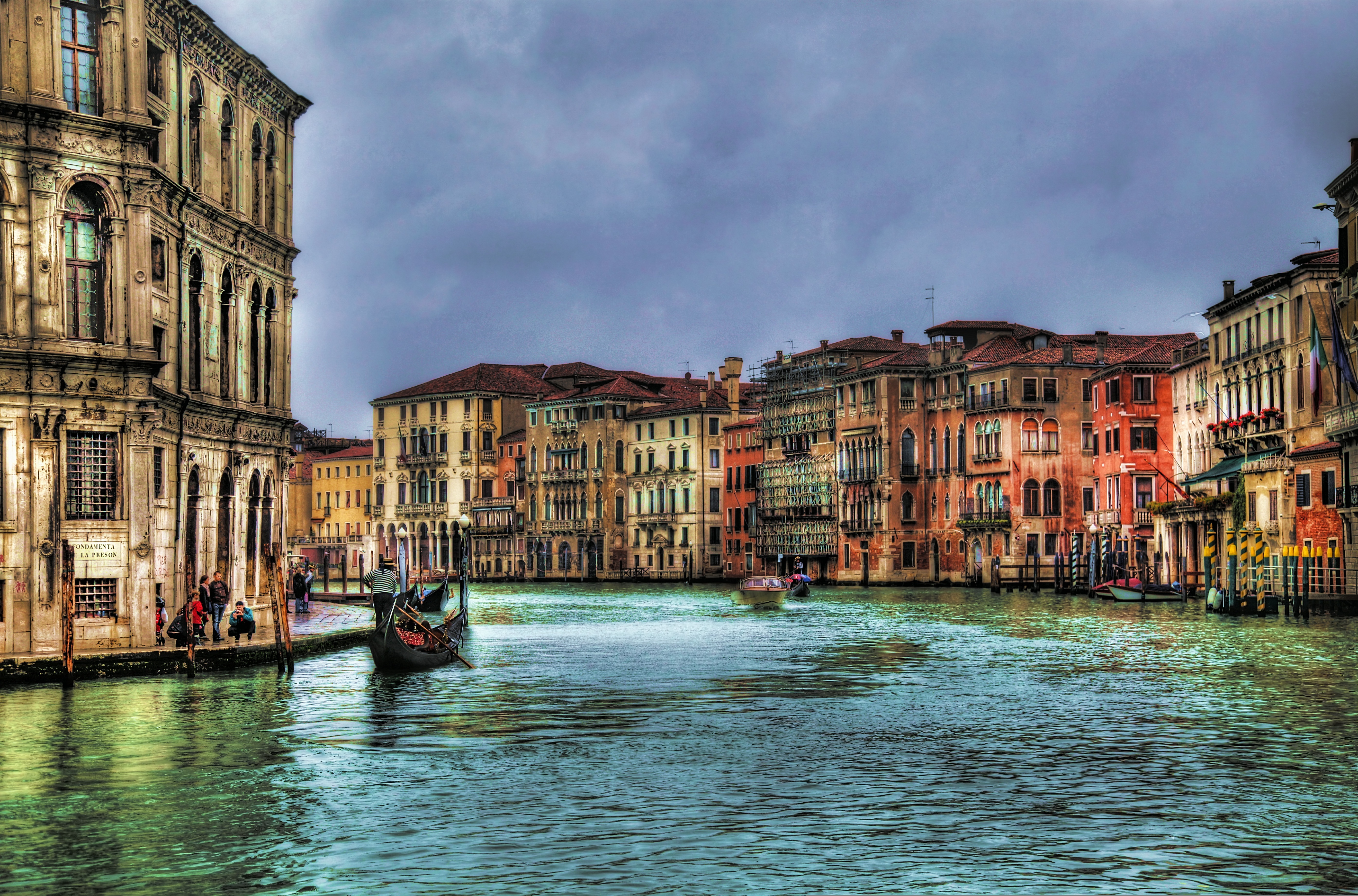colorful, man made, venice, boat, grand canal, house, italy, cities
