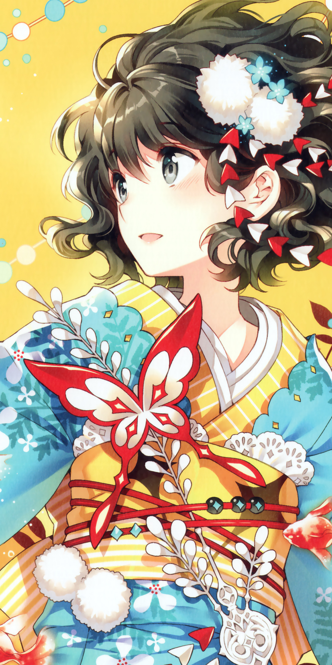 Handy-Wallpaper Kimono, Original, Animes, Schwarzes Haar, Kurzes Haar kostenlos herunterladen.