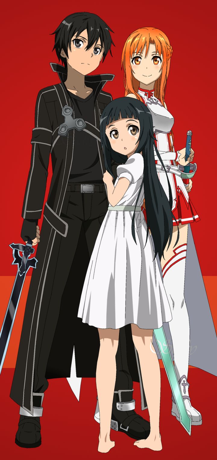 Descarga gratuita de fondo de pantalla para móvil de Sword Art Online, Animado, Asuna Yuuki, Kirito (Arte De Espada En Línea), Kazuto Kirigaya, Yui (Arte De Espada En Línea).