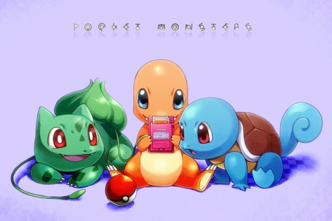 Descarga gratuita de fondo de pantalla para móvil de Pokémon, Videojuego, Bulbasaur (Pokémon), Charmander (Pokémon), Pokebola, Squirtle (Pokémon), Pokémon Inicial, Unown (Pokémon).