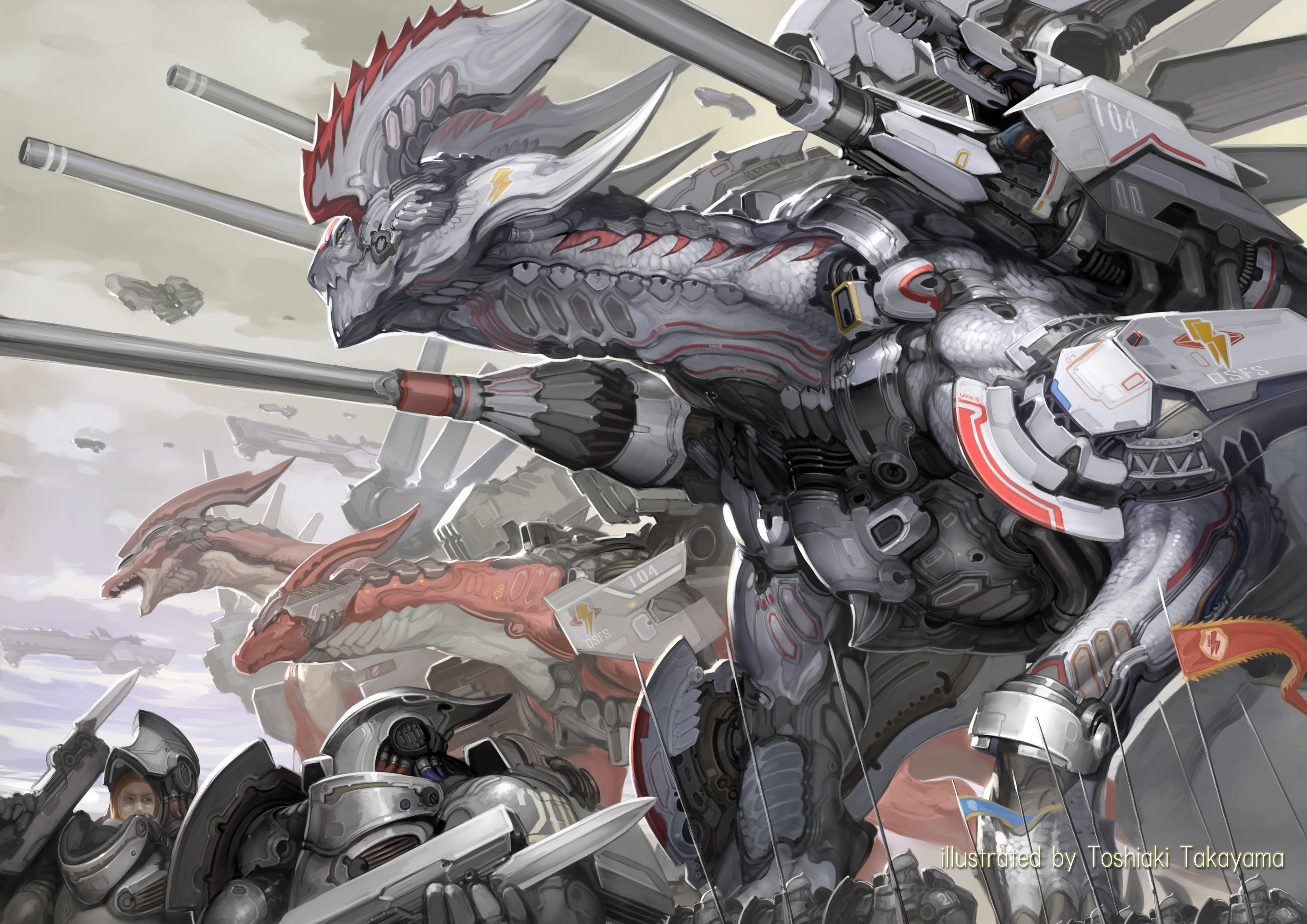 Download mobile wallpaper Fantasy, Weapon, Dragon, Robot, Creature, Sci Fi, Armor, Gun for free.
