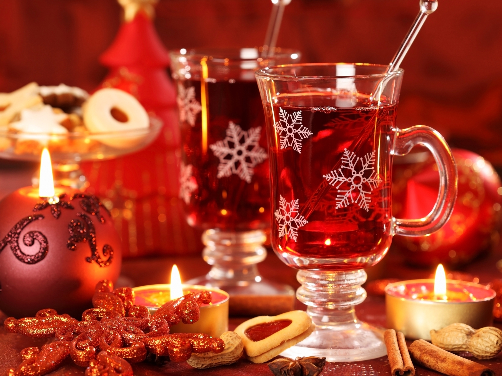 PC Wallpapers food, new year, christmas xmas, drinks, red