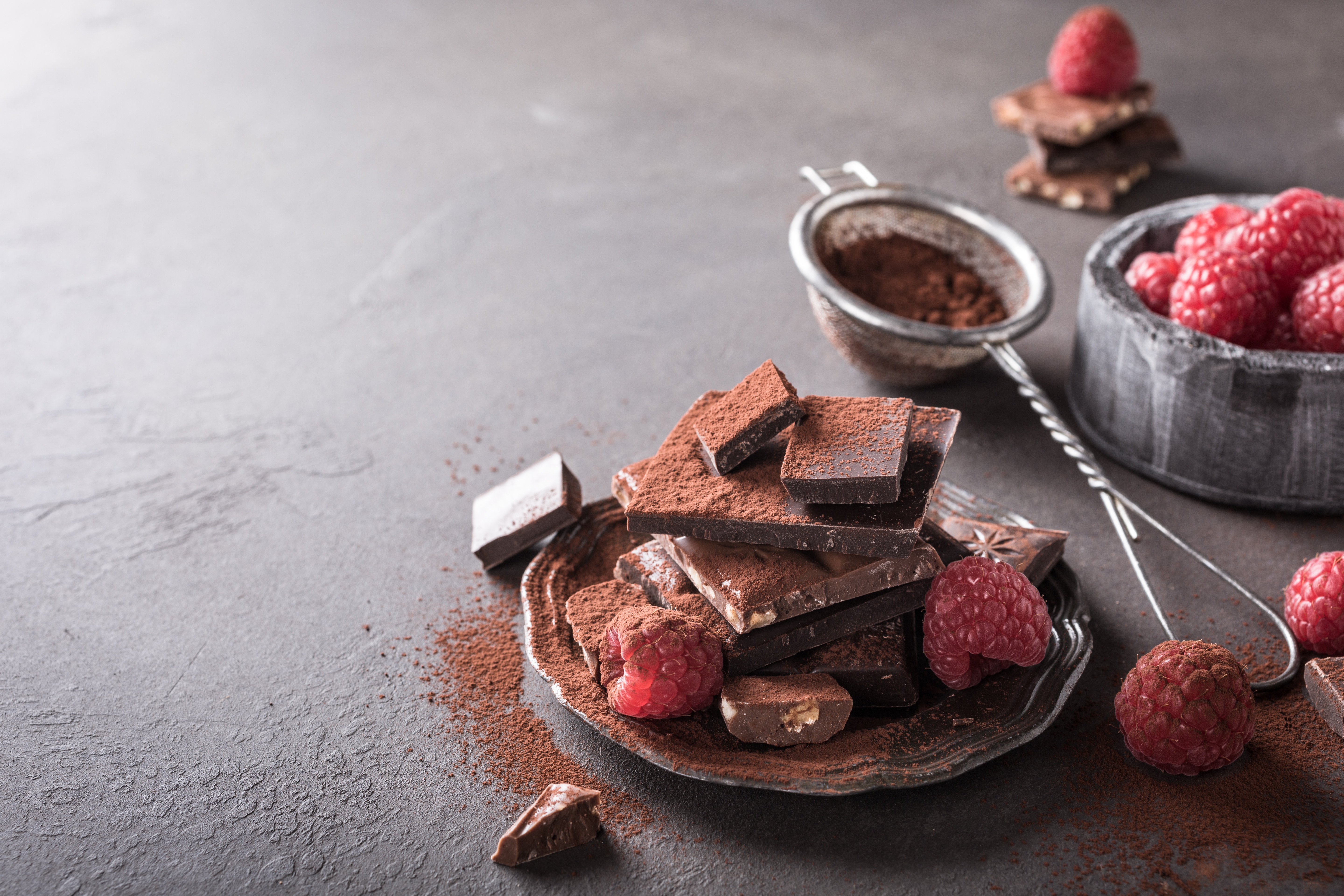 Download mobile wallpaper Food, Chocolate, Raspberry, Still Life, Berry for free.