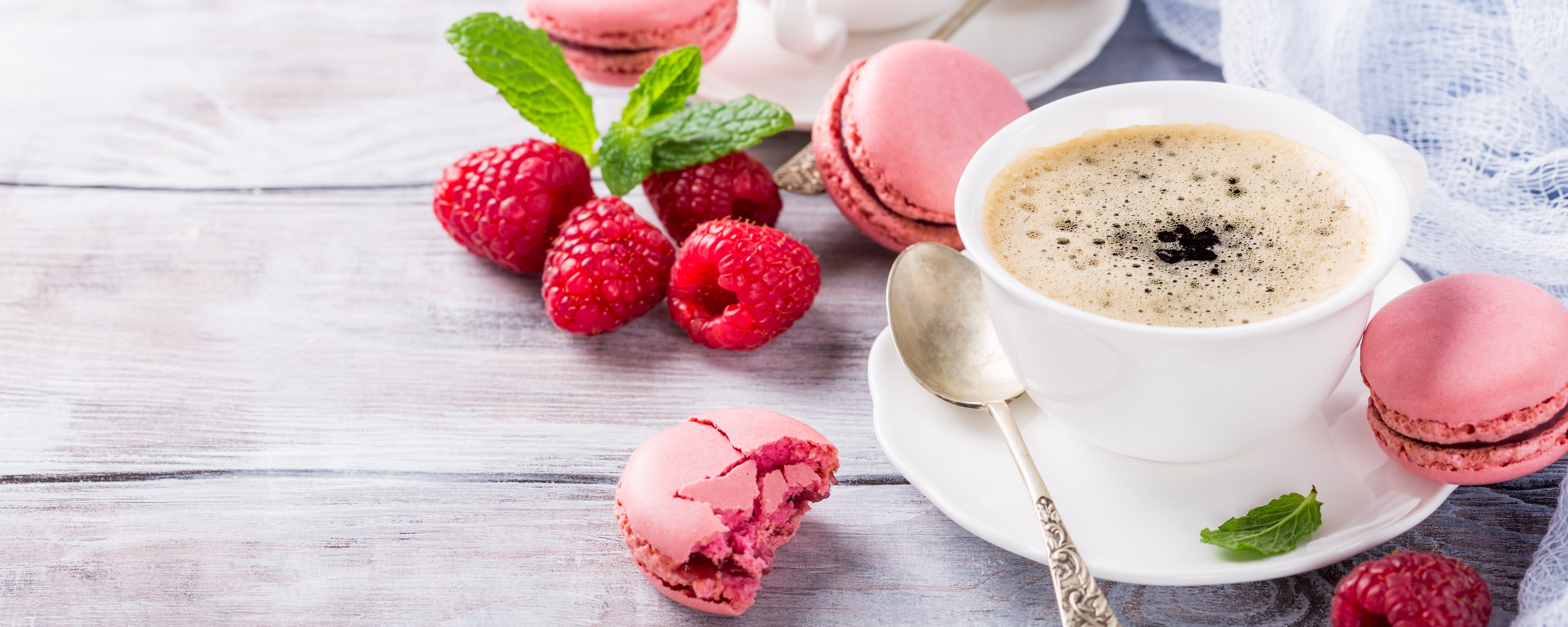 Free download wallpaper Food, Raspberry, Coffee, Still Life, Cup, Macaron on your PC desktop
