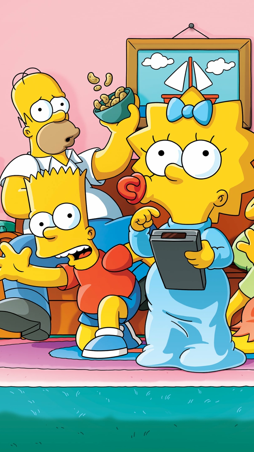 Handy-Wallpaper Homer Simpson, Die Simpsons, Fernsehserien, Bart Simpson, Maggie Simpson kostenlos herunterladen.