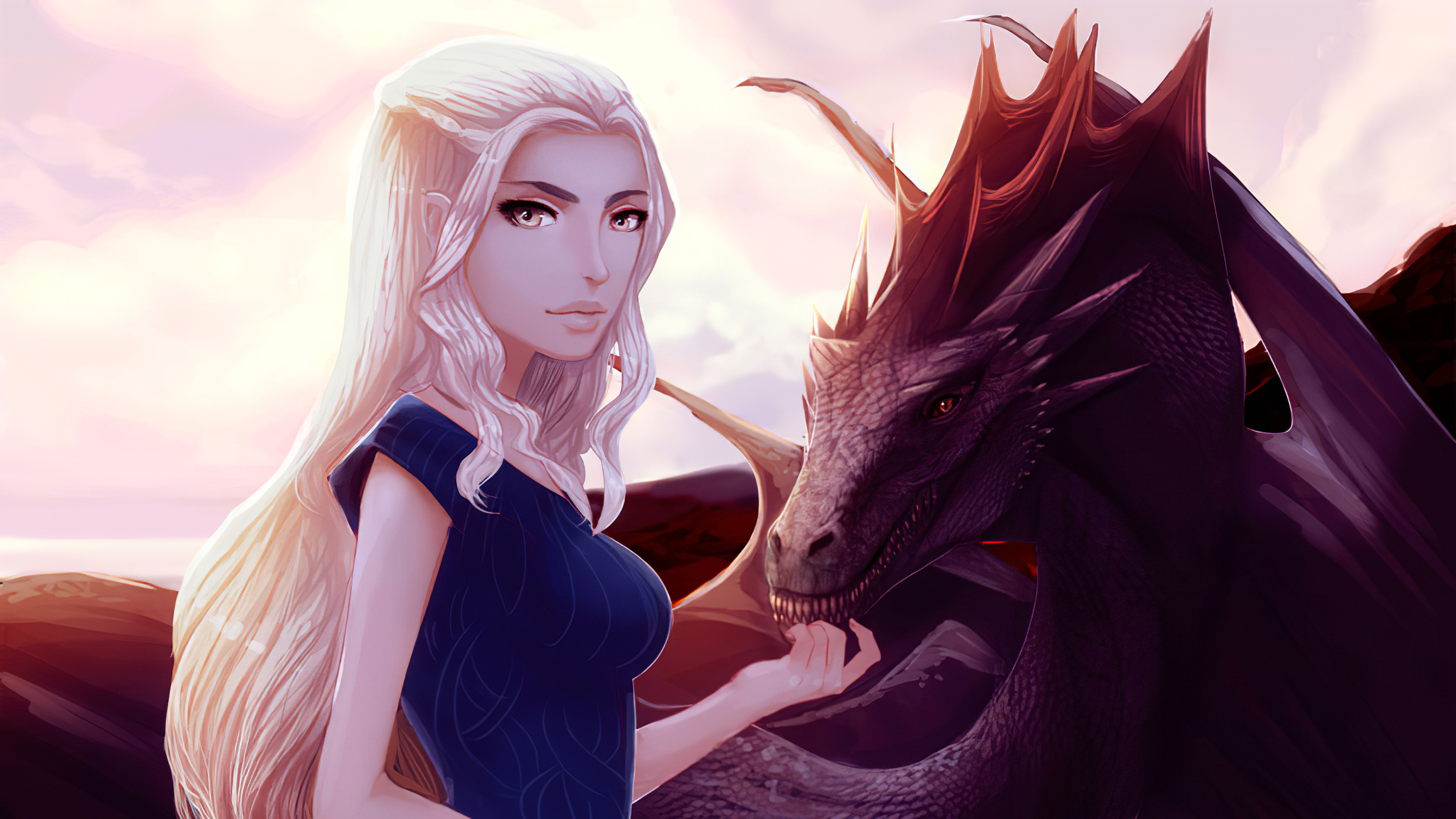 Laden Sie das Drachen, Blondinen, Fernsehserien, Lange Haare, Game Of Thrones: Das Lied Von Eis Und Feuer, Daenerys Targaryen-Bild kostenlos auf Ihren PC-Desktop herunter