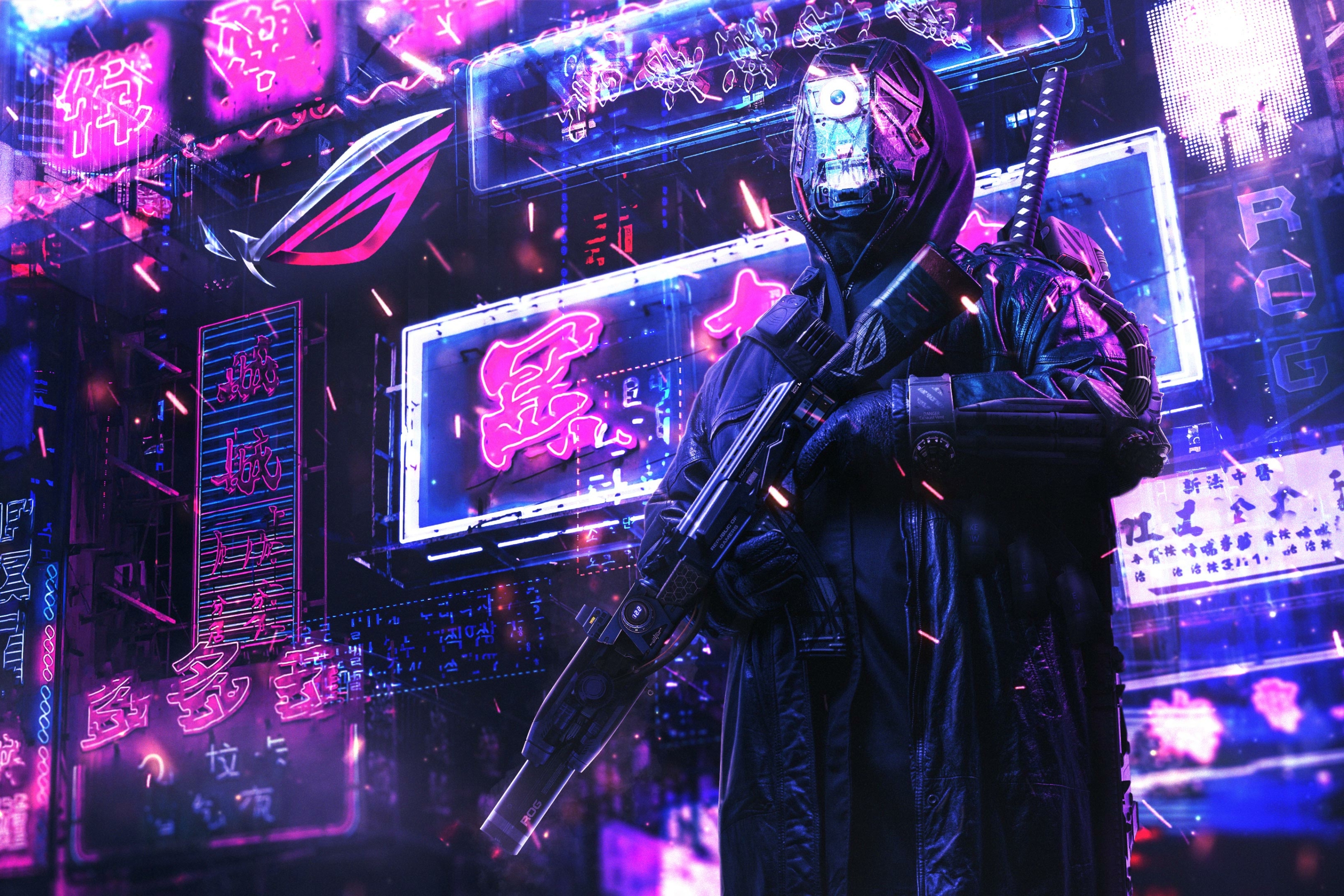 Baixe gratuitamente a imagem Cyberpunk, Tecnologia, Asus Rog na área de trabalho do seu PC