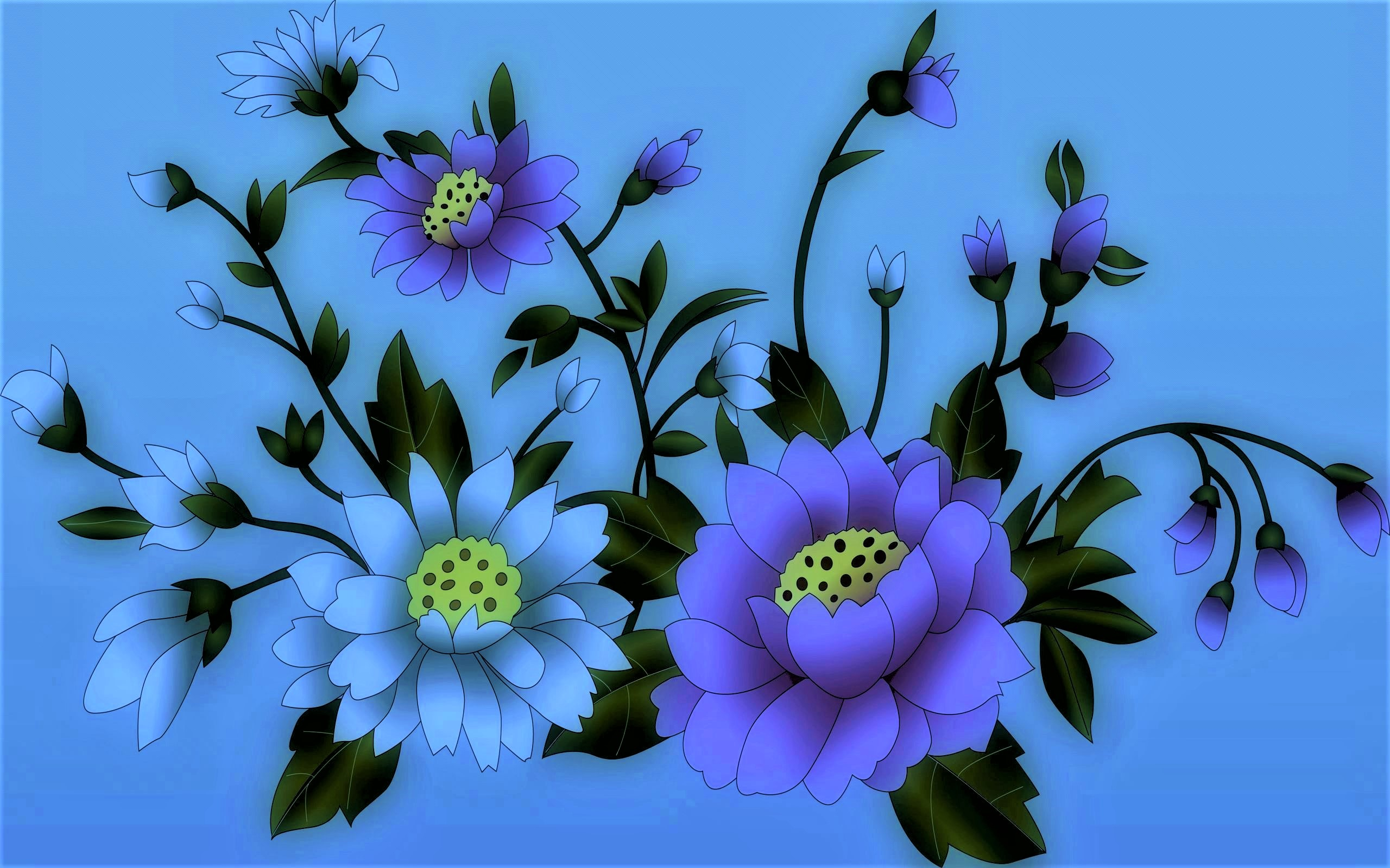Скачать картинку Цветок, Синий, Цветочный, Художественные, Флауэрсы в телефон бесплатно.