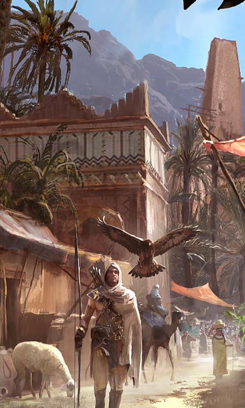 Handy-Wallpaper Computerspiele, Assassin's Creed, Assassin's Creed: Origins, Senu (Assassin's Creed), Bayek Von Siwa kostenlos herunterladen.