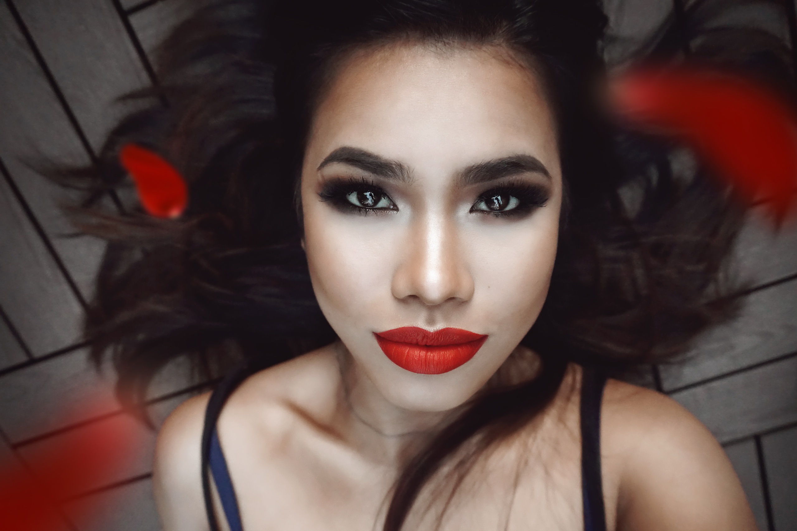Download mobile wallpaper Face, Brunette, Model, Women, Brown Eyes, Lipstick for free.