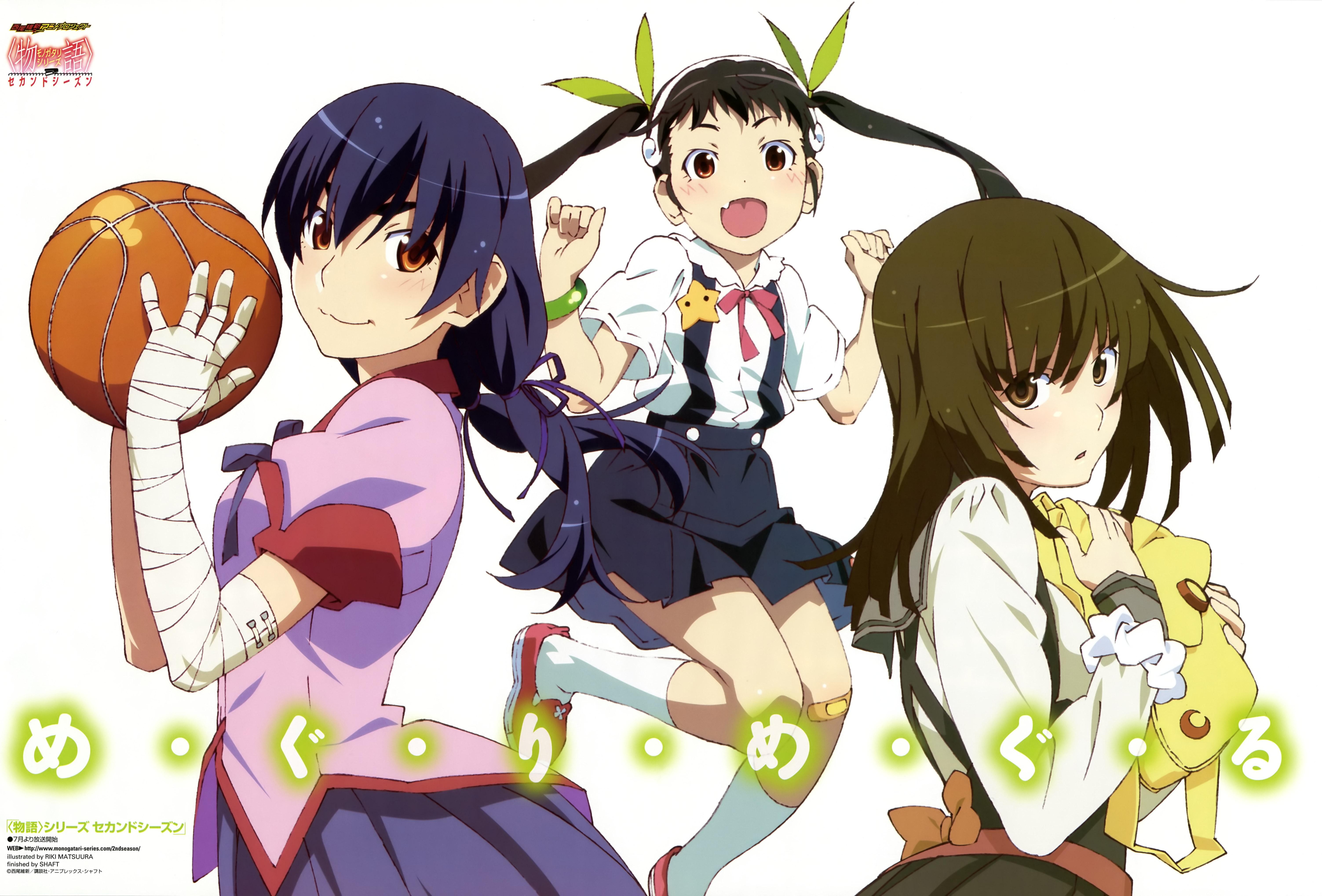 633873 Hintergrundbild herunterladen animes, monogatari (serie), mayoi hachikuji, nadeko sengoku, suruga kanbaru - Bildschirmschoner und Bilder kostenlos