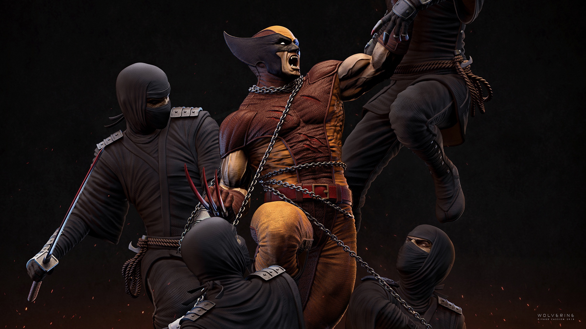 Free download wallpaper X Men, Wolverine, Ninja, Comics on your PC desktop
