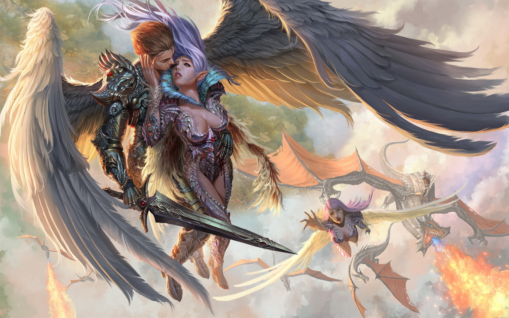 Download mobile wallpaper Fantasy, Angel Warrior for free.