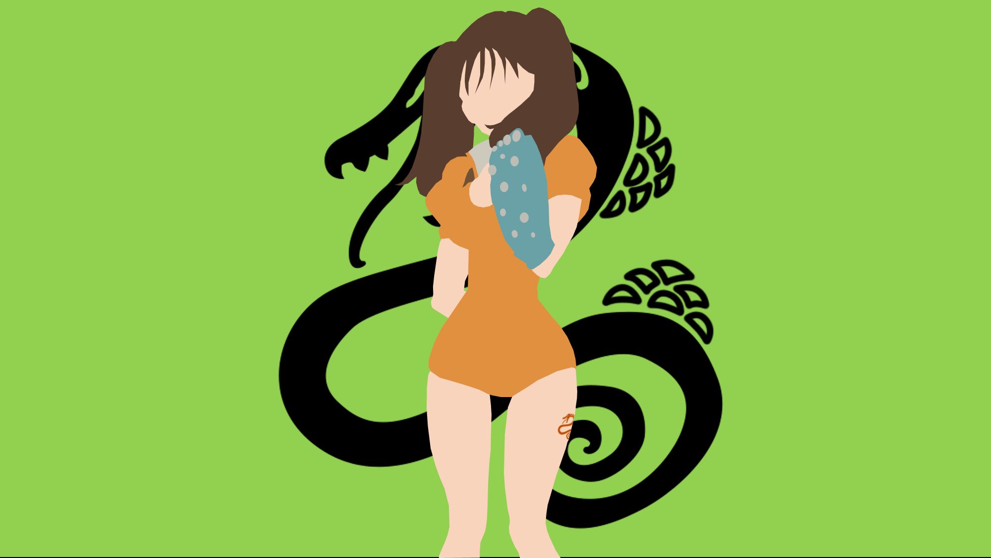 Download mobile wallpaper Anime, Brown Hair, Minimalist, The Seven Deadly Sins, Diane (The Seven Deadly Sins) for free.