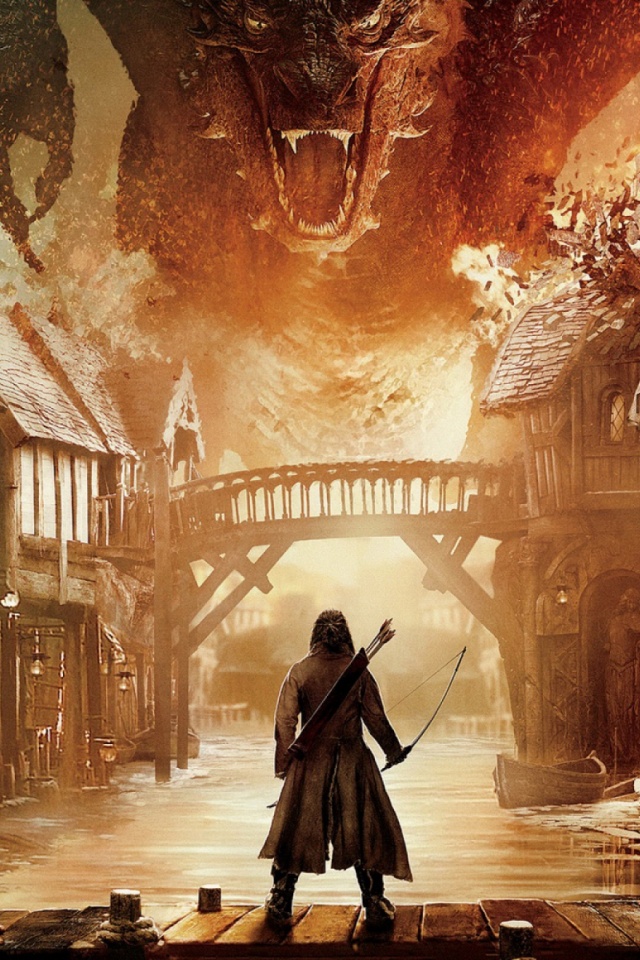 Descarga gratuita de fondo de pantalla para móvil de El Señor De Los Anillos, Dragón, Película, Continuar, Películas, El Hobbit: La Batalla De Los Cinco Ejércitos.