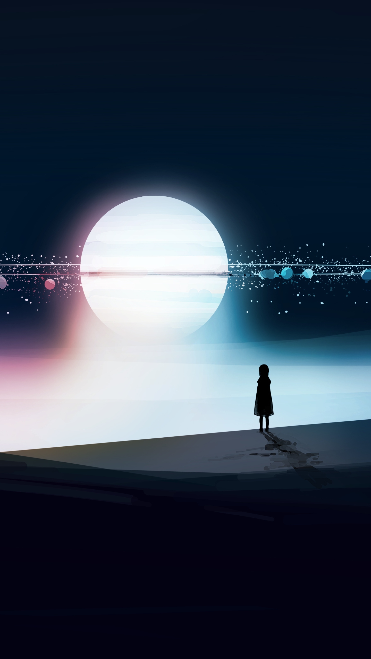 Download mobile wallpaper Fantasy, Night, Planet, Child for free.