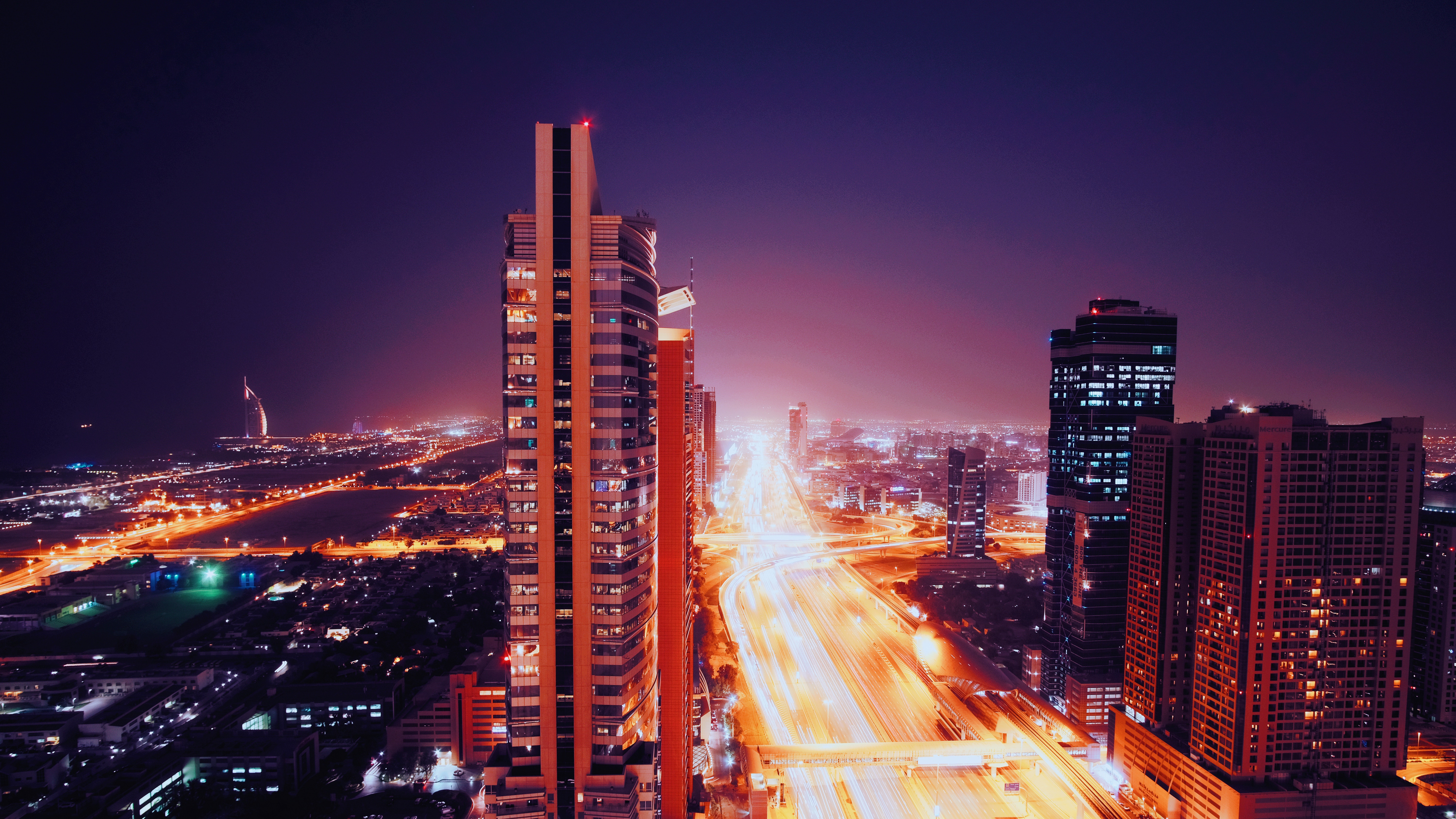 131010 descargar imagen luces de la ciudad, ciudades, arquitectura, dubai, ciudad de noche, ciudad nocturna, emiratos árabes unidos: fondos de pantalla y protectores de pantalla gratis