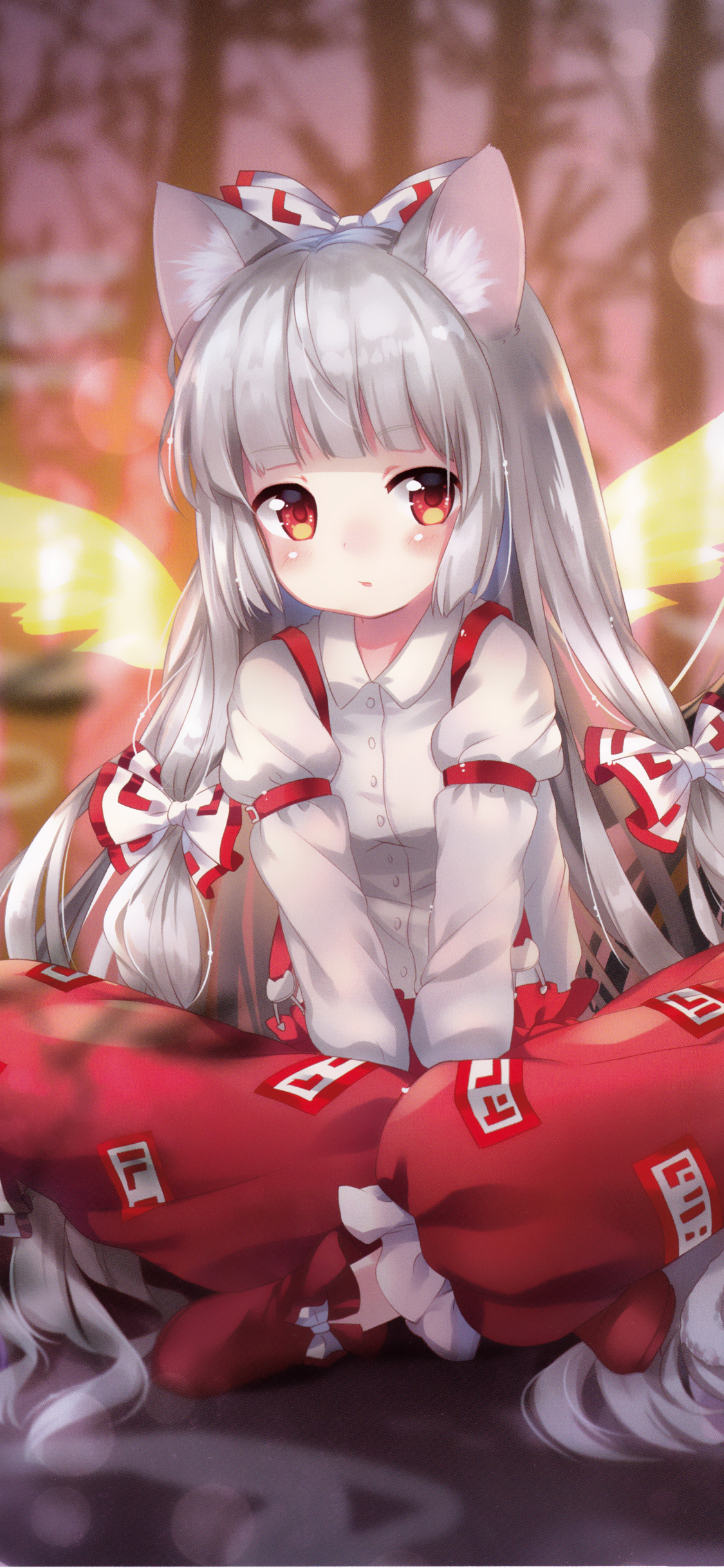 Descarga gratuita de fondo de pantalla para móvil de Animado, Touhou, Fujiwara No Mokou.