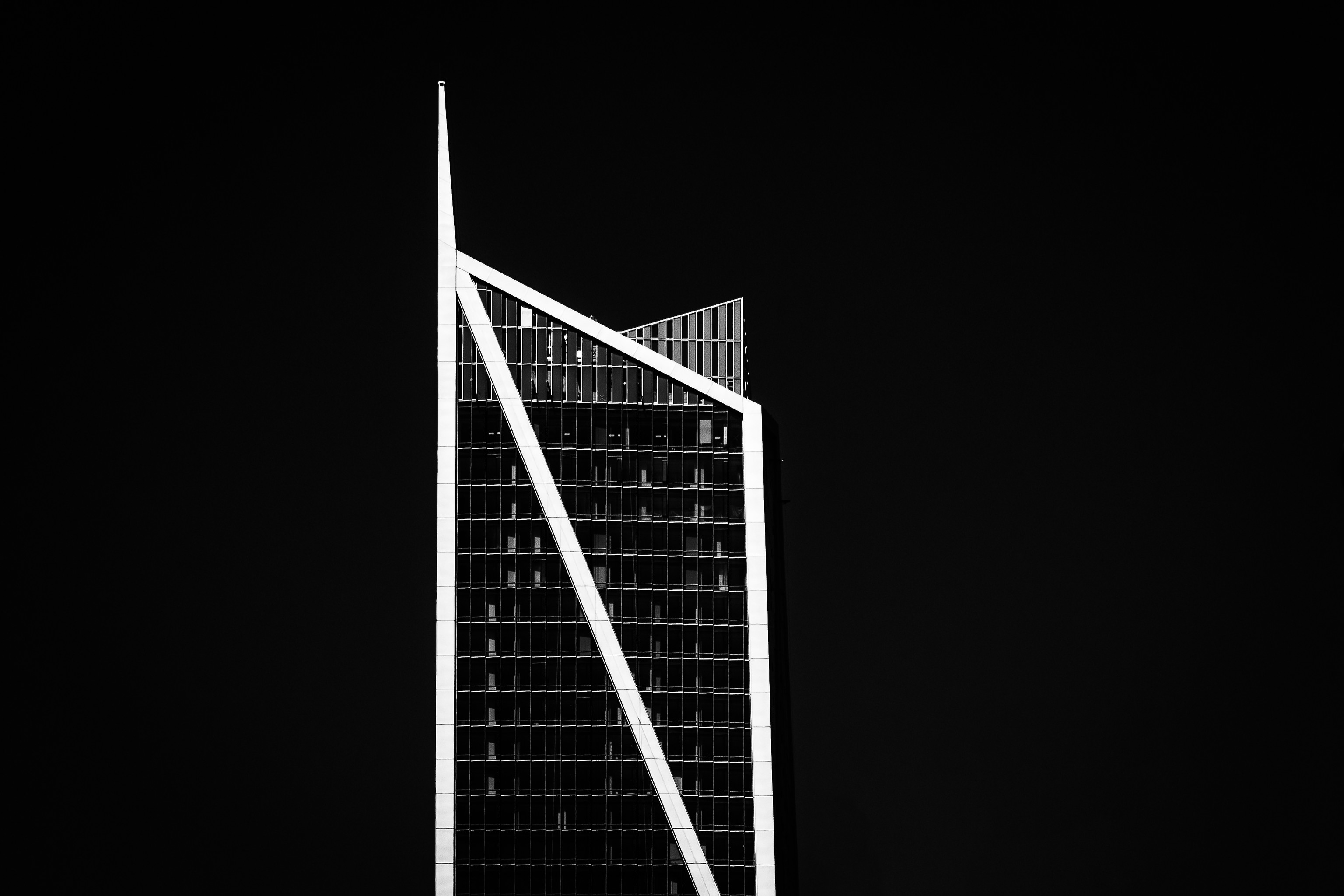 Download mobile wallpaper Building, Facade, Chb, Bw, Minimalism for free.