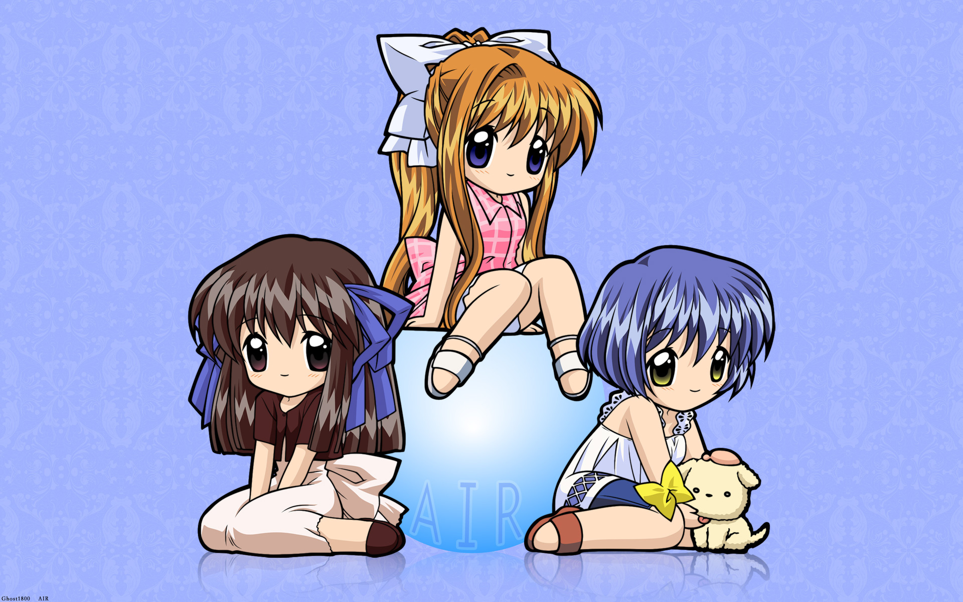 Free download wallpaper Anime, Air, Misuzu Kamio, Minagi Tohno, Kano Kirishima on your PC desktop
