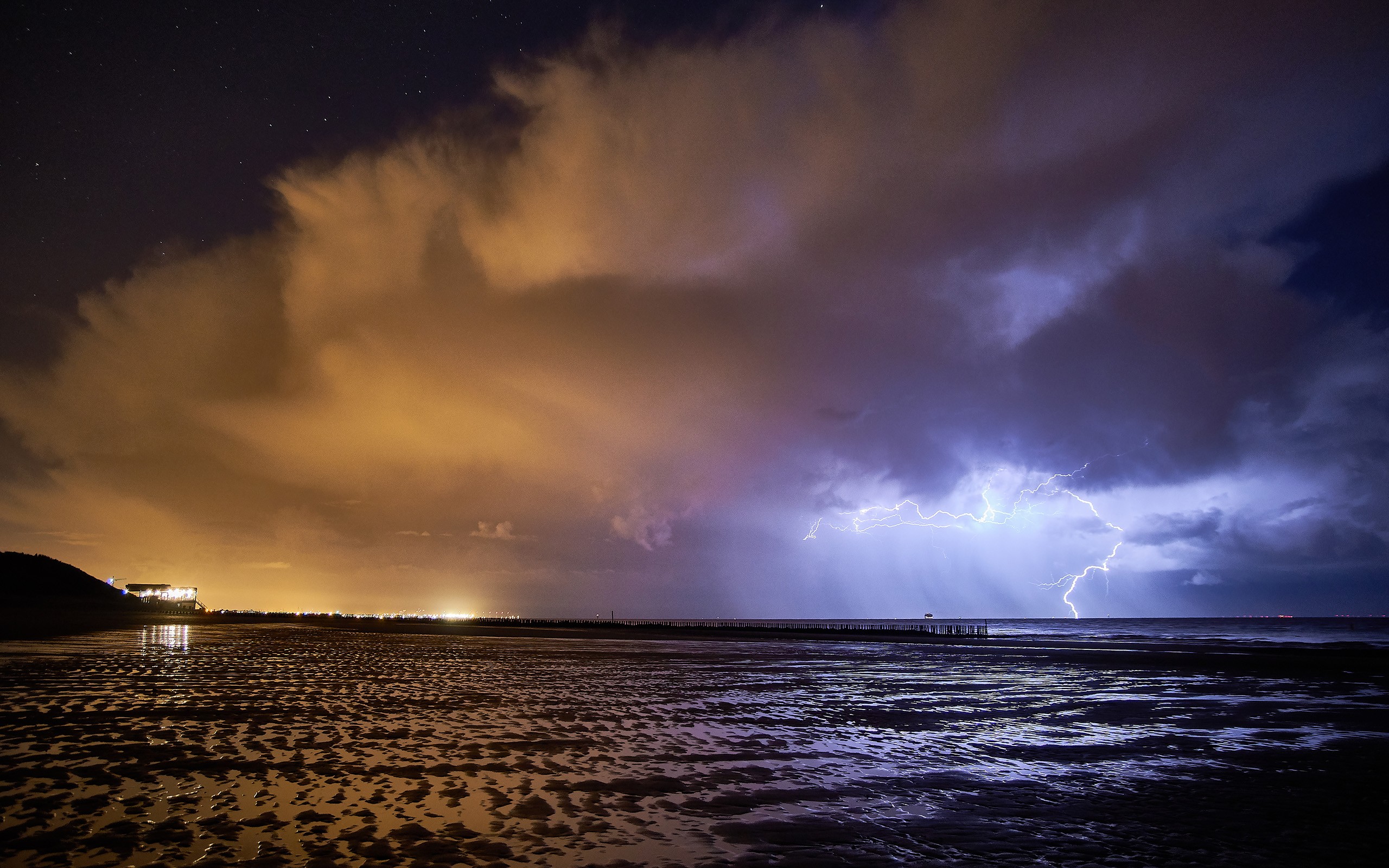 Laden Sie das Blitz, Horizont, Ozean, Sturm, Wolke, Nacht, Erde/natur-Bild kostenlos auf Ihren PC-Desktop herunter