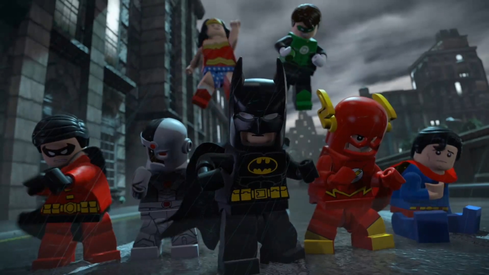 video game, lego batman 2: dc super heroes, barry allen, batman, cyborg (dc comics), flash, green lantern, hal jordan, robin (dc comics), superman, tim drake, wonder woman, lego