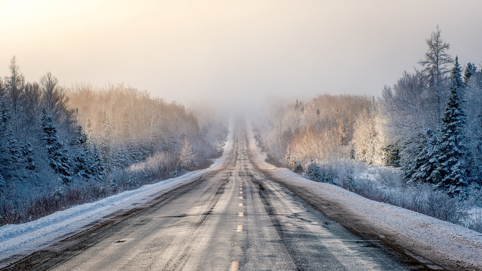 Free download wallpaper Winter, Road, Man Made on your PC desktop