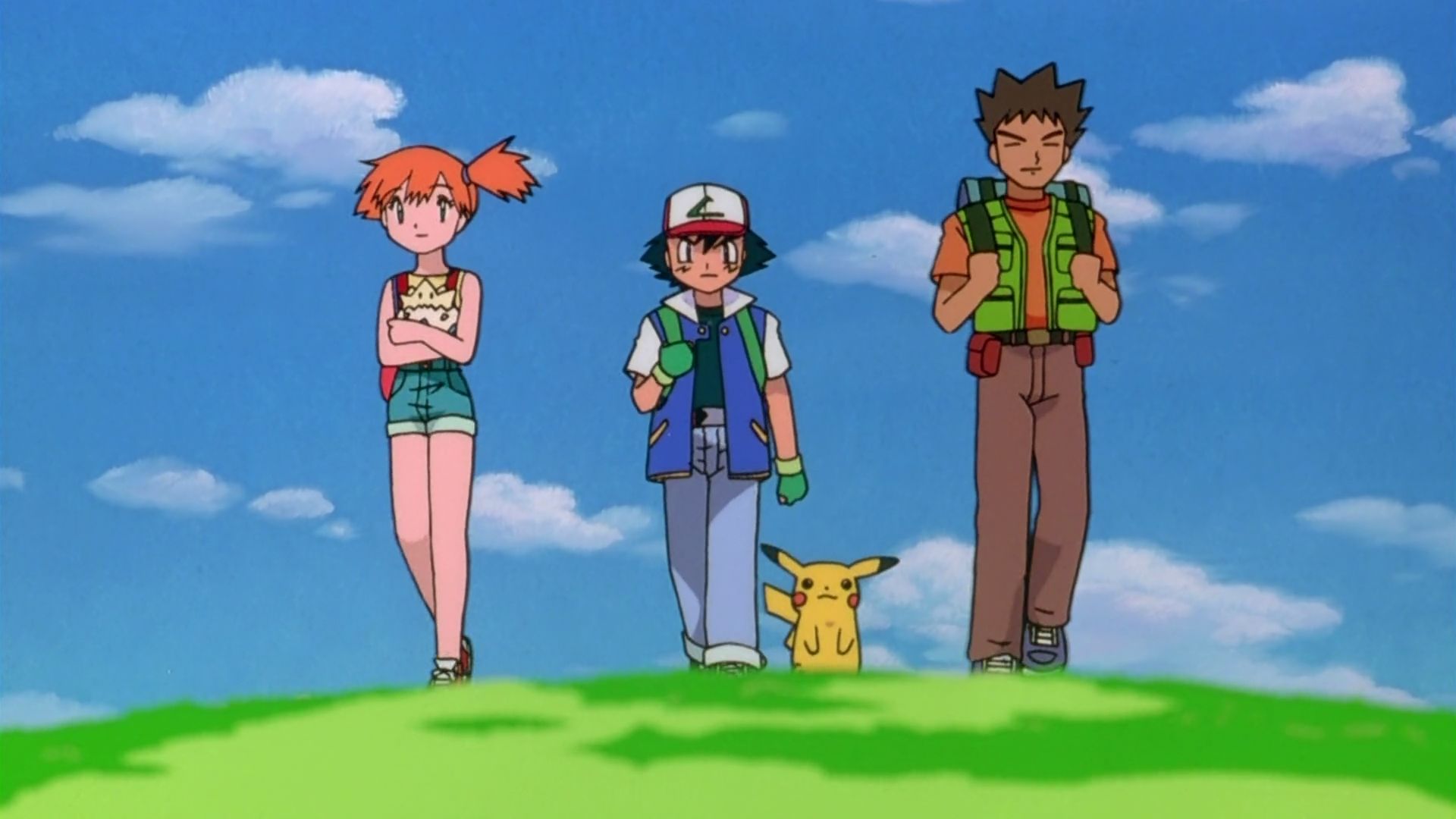 pikachu, ash ketchum, anime, pokemon 4ever: celebi voice of the forest, brock (pokémon), misty (pokémon), pokémon
