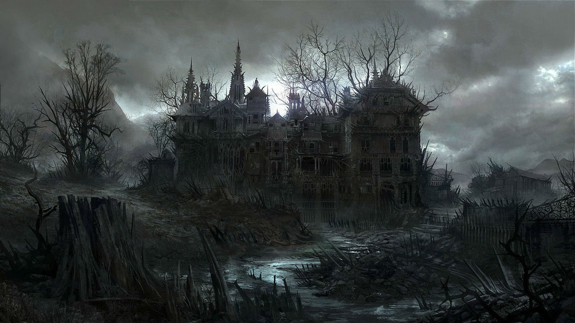 Free download wallpaper Dark, House on your PC desktop