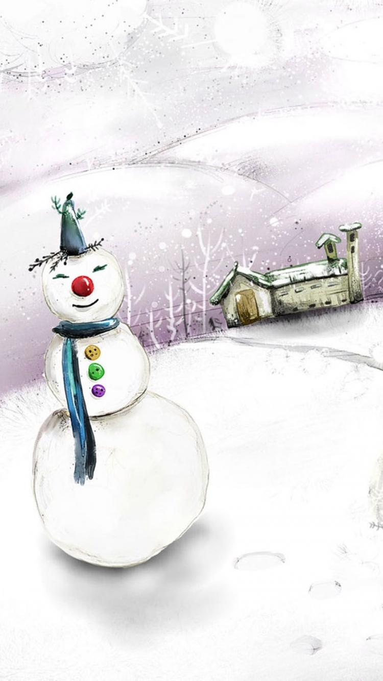 Descarga gratuita de fondo de pantalla para móvil de Muñeco De Nieve, Día Festivo.