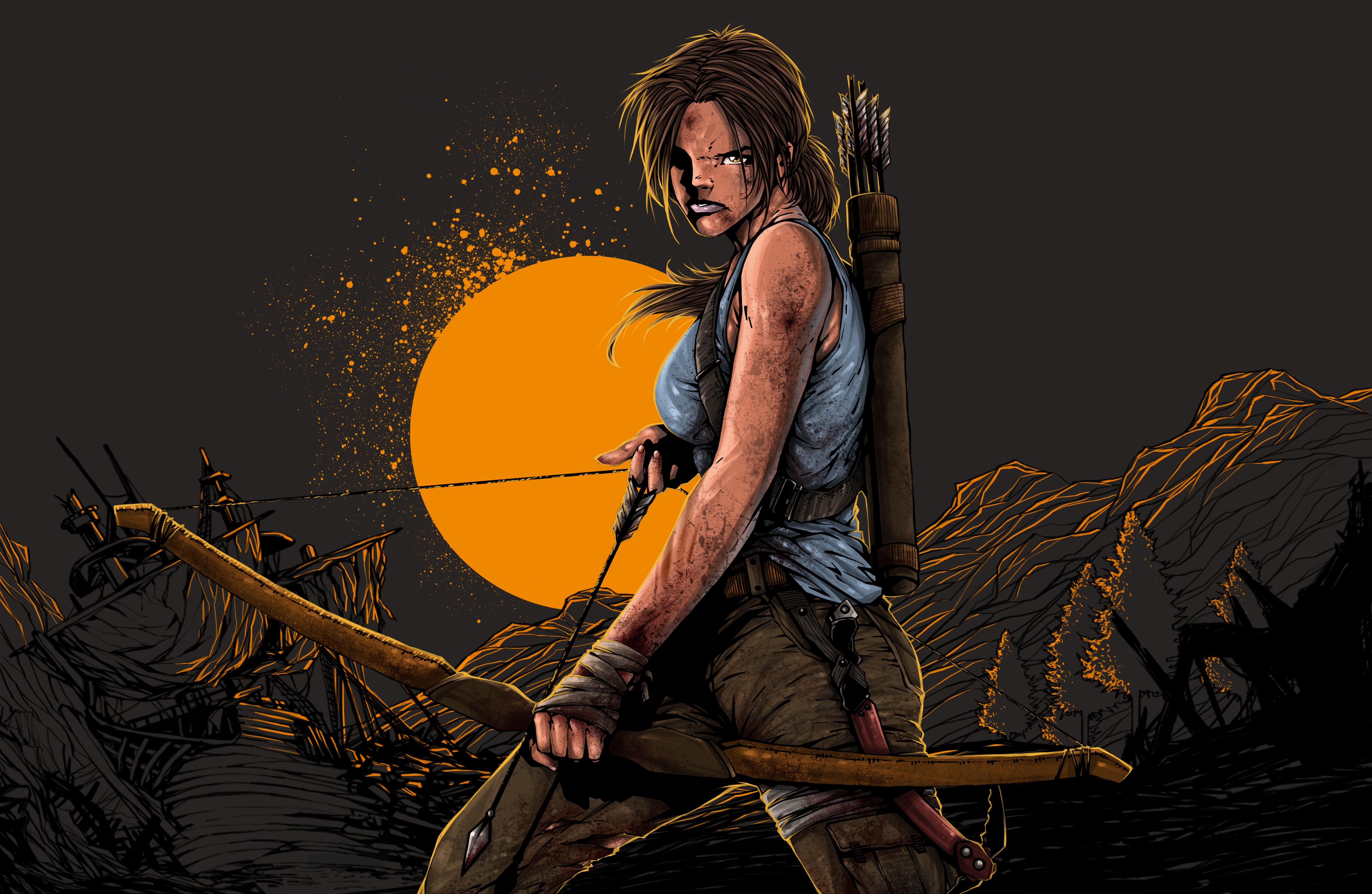 Laden Sie das Tomb Raider, Computerspiele, Verneigung, Frau Krieger, Lara Croft, Grabräuber (2013)-Bild kostenlos auf Ihren PC-Desktop herunter