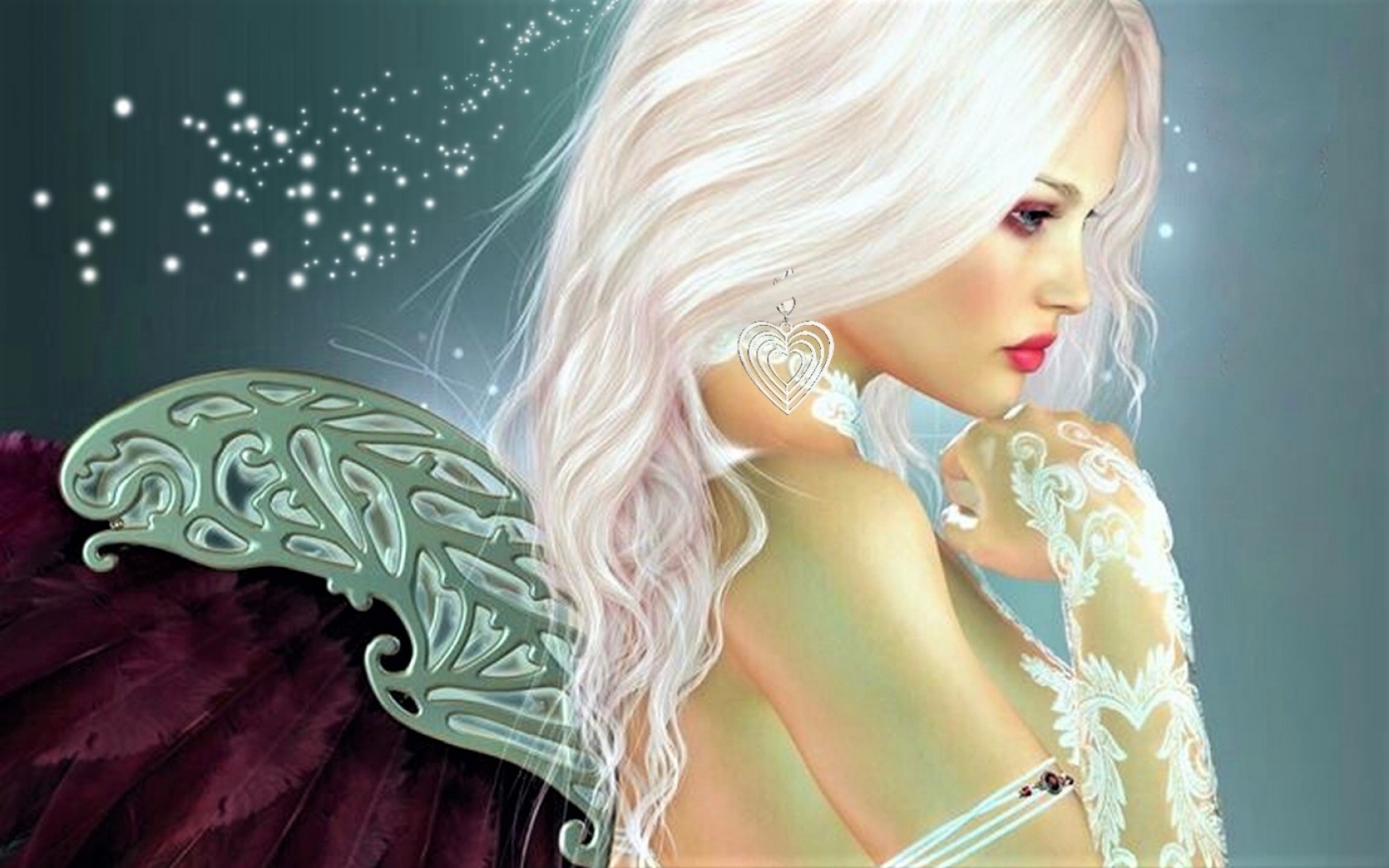 Free download wallpaper Fantasy, Wings, Angel, White Hair on your PC desktop