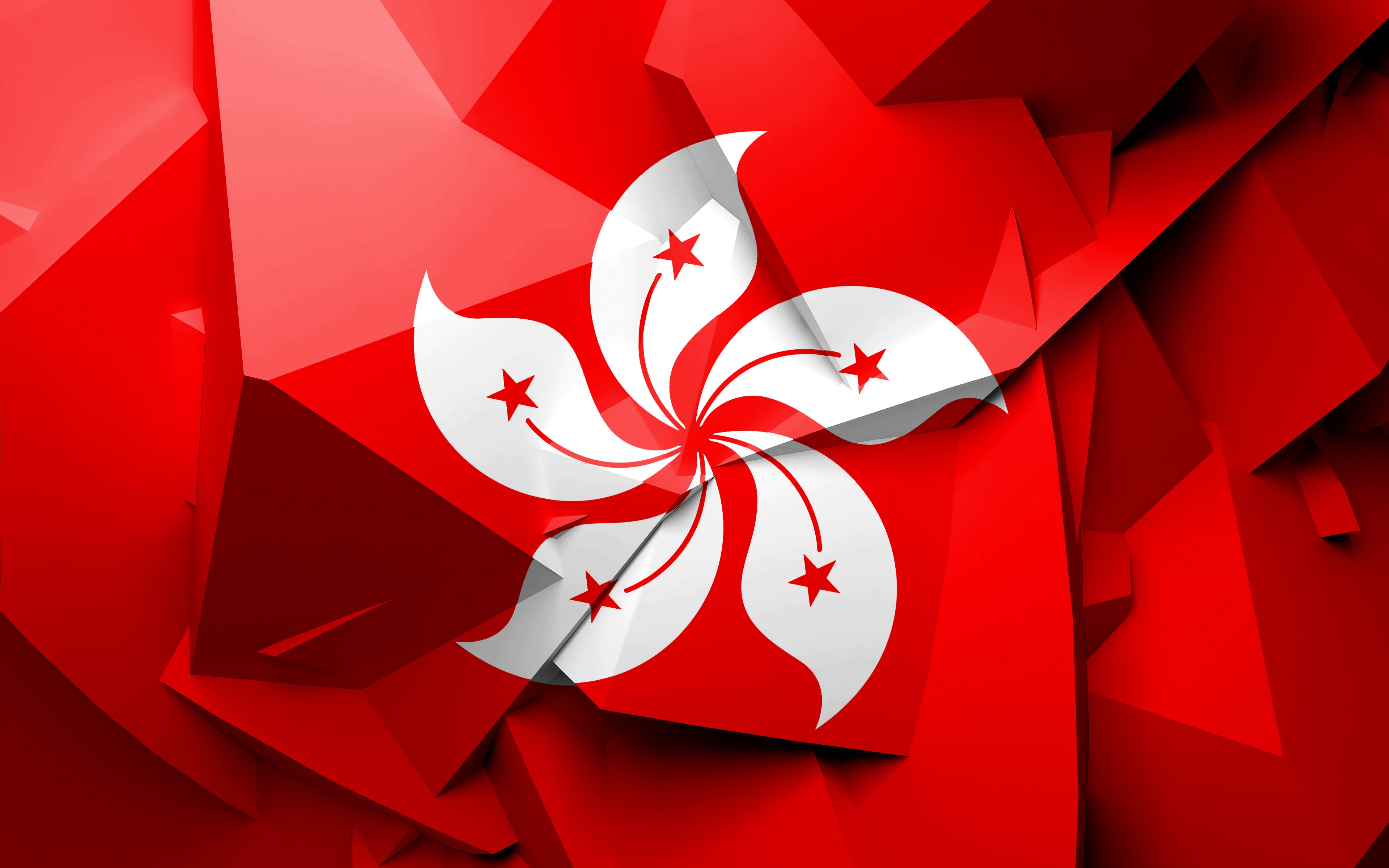 Скачать обои Флаг Гонконга на телефон бесплатно