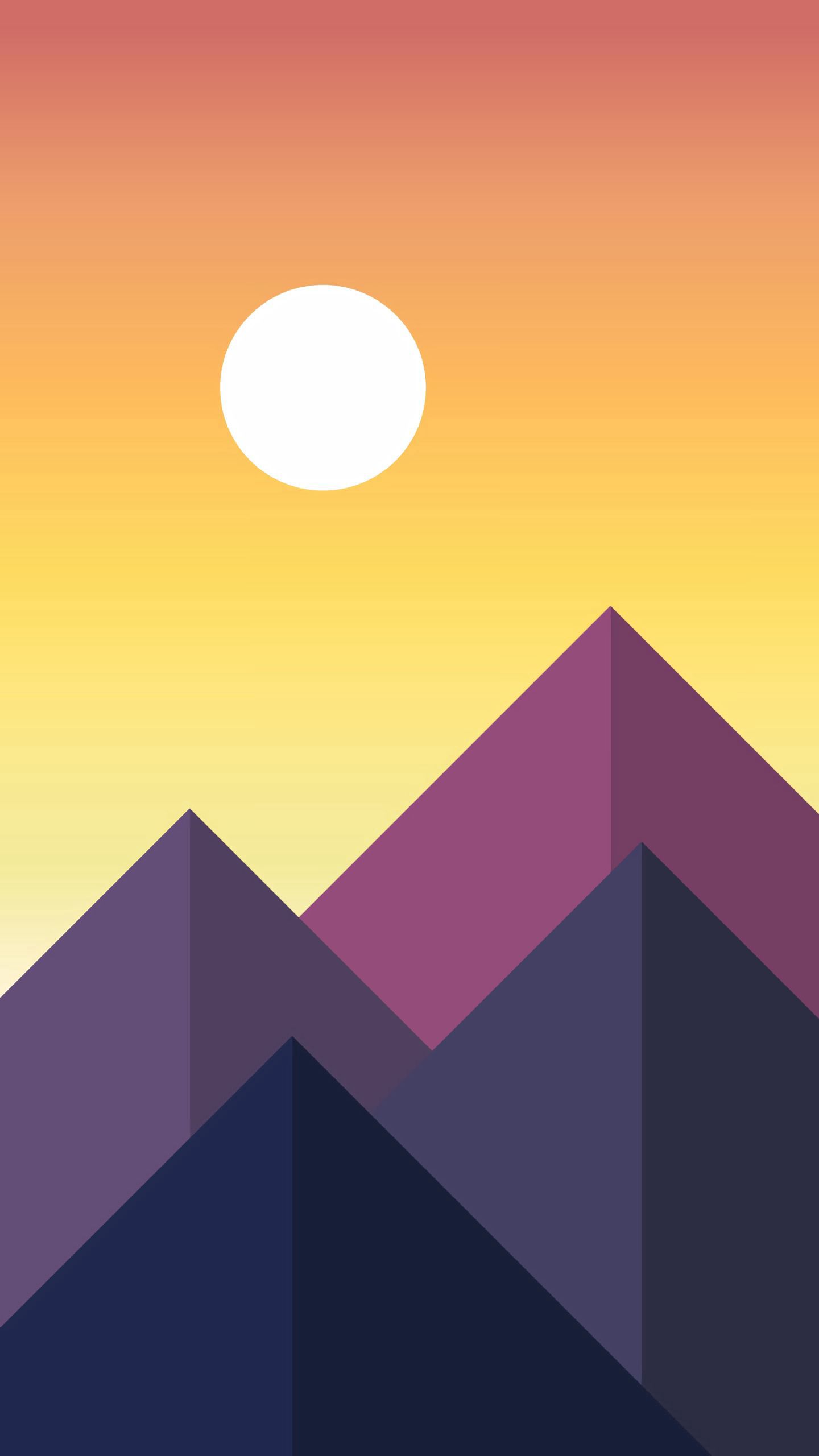 Free download wallpaper Mountains, Sun, Art, Vector on your PC desktop