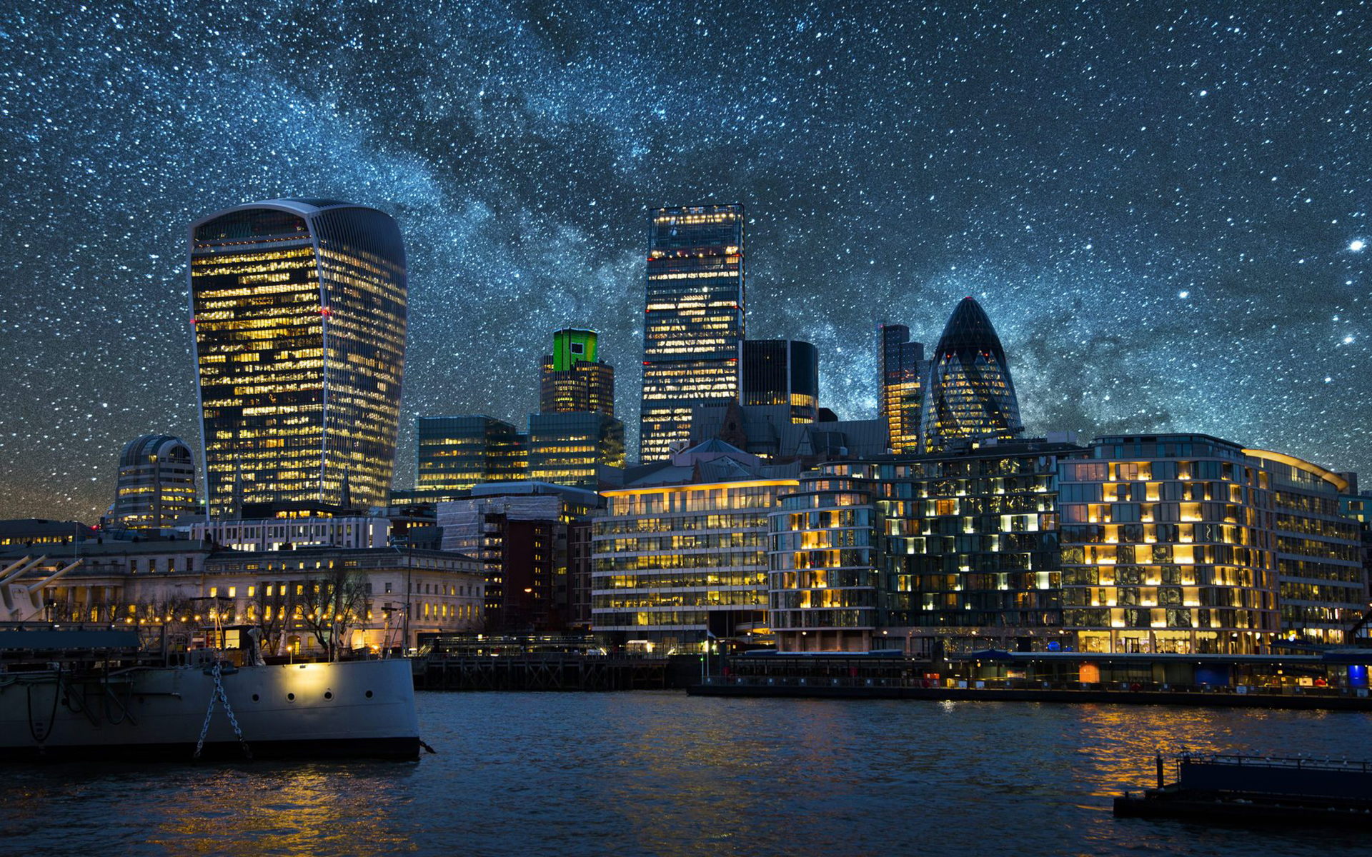 Download mobile wallpaper Cities, Sky, Stars, London, City, England, Man Made for free.