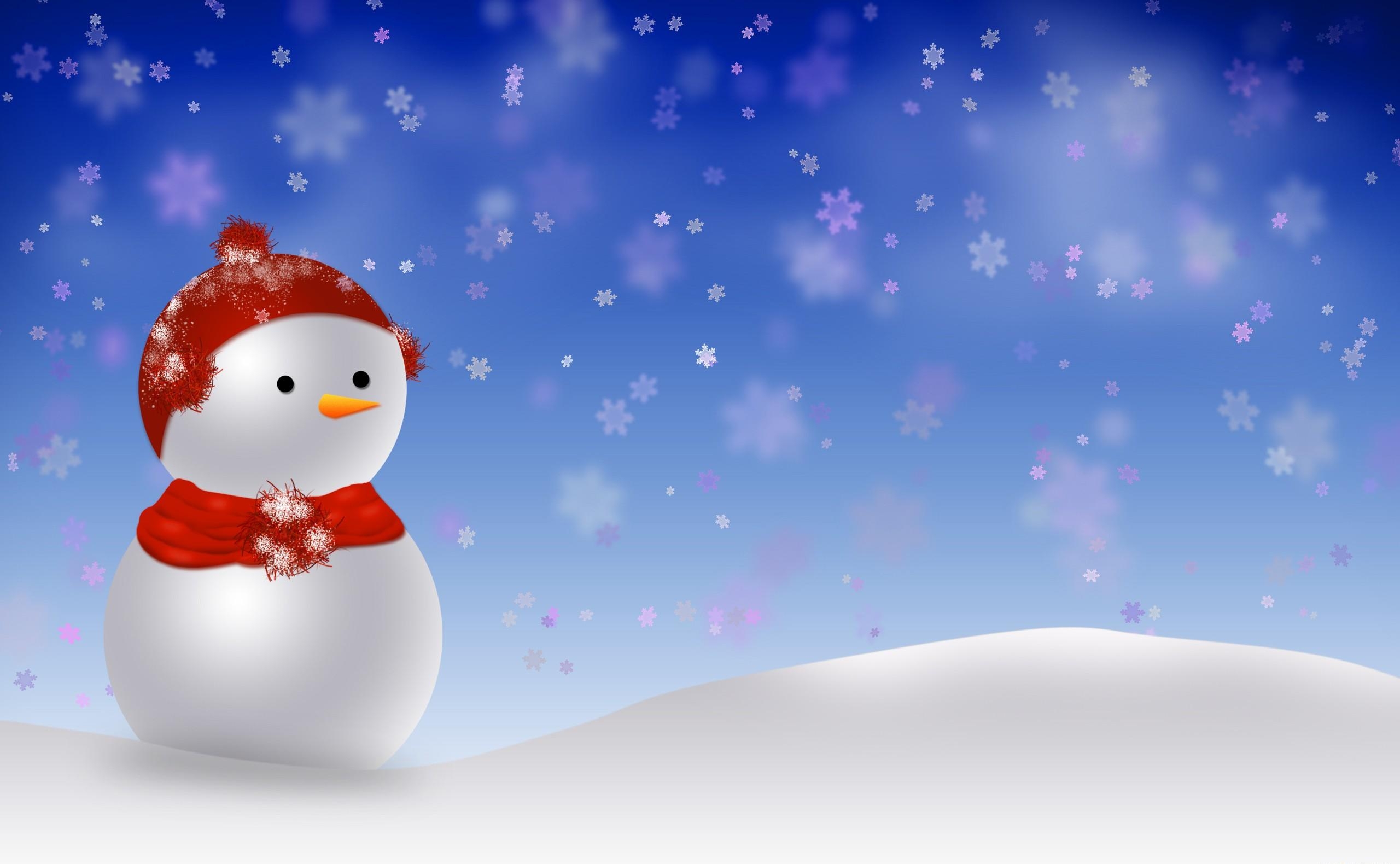 Free download wallpaper Snow, Snowman, Snowdrift, Holidays, Snowflakes on your PC desktop