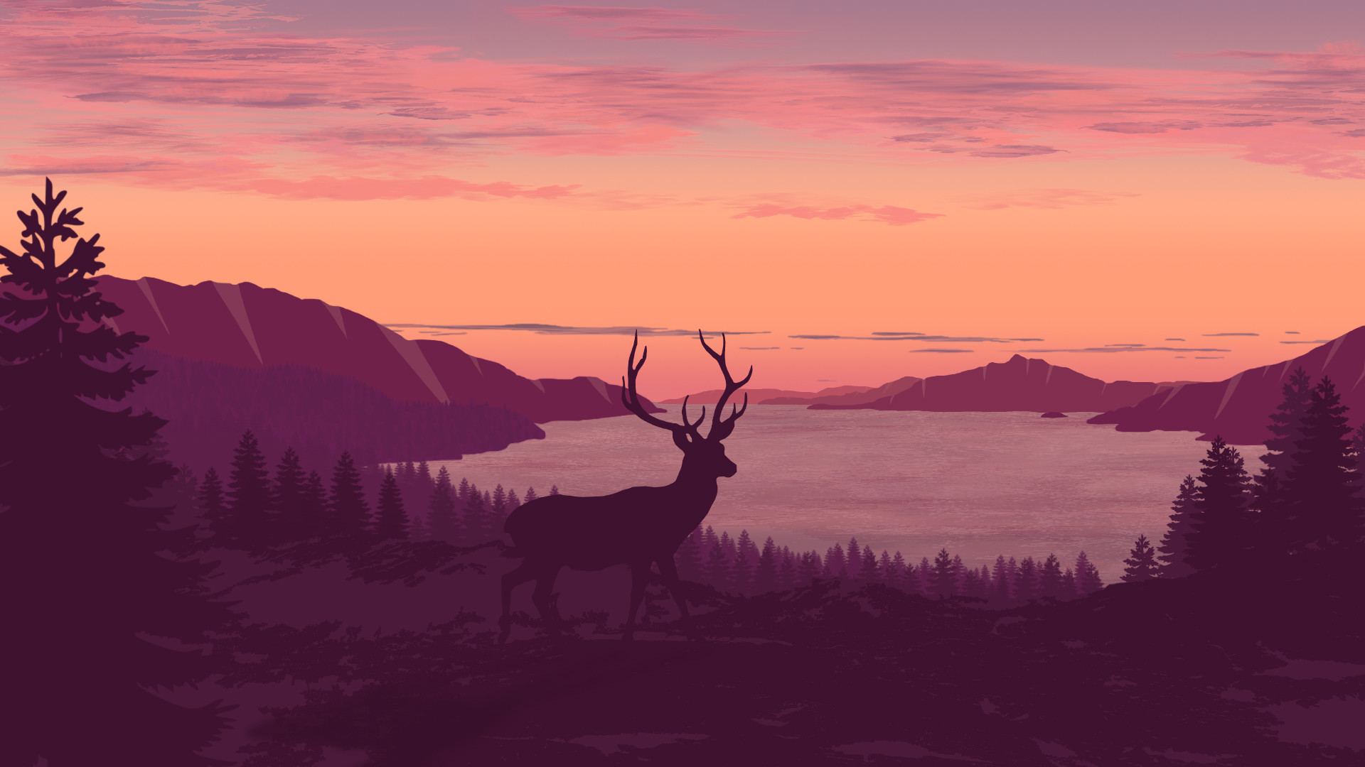 Download mobile wallpaper Landscape, Fantasy, Deer, Fantasy Animals for free.