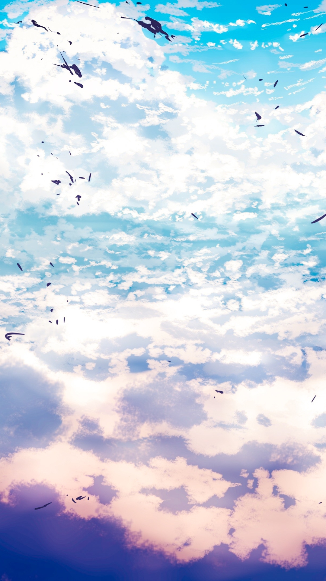 Download mobile wallpaper Anime, Sky, Bird, Cloud, Original for free.