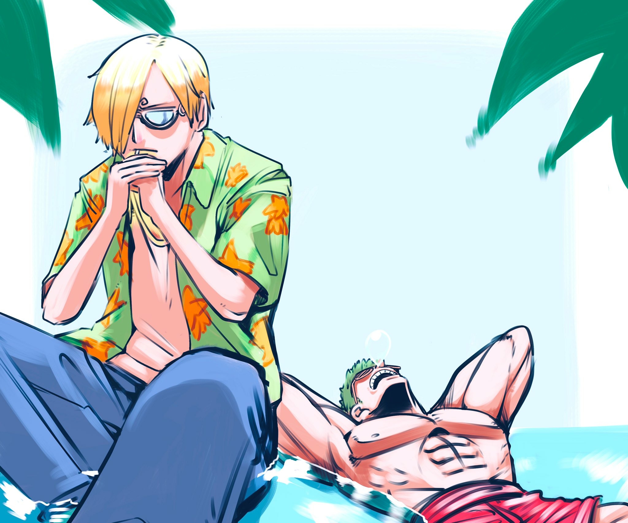 Download mobile wallpaper Anime, One Piece, Roronoa Zoro, Sanji (One Piece), One Piece: Two Years Later for free.