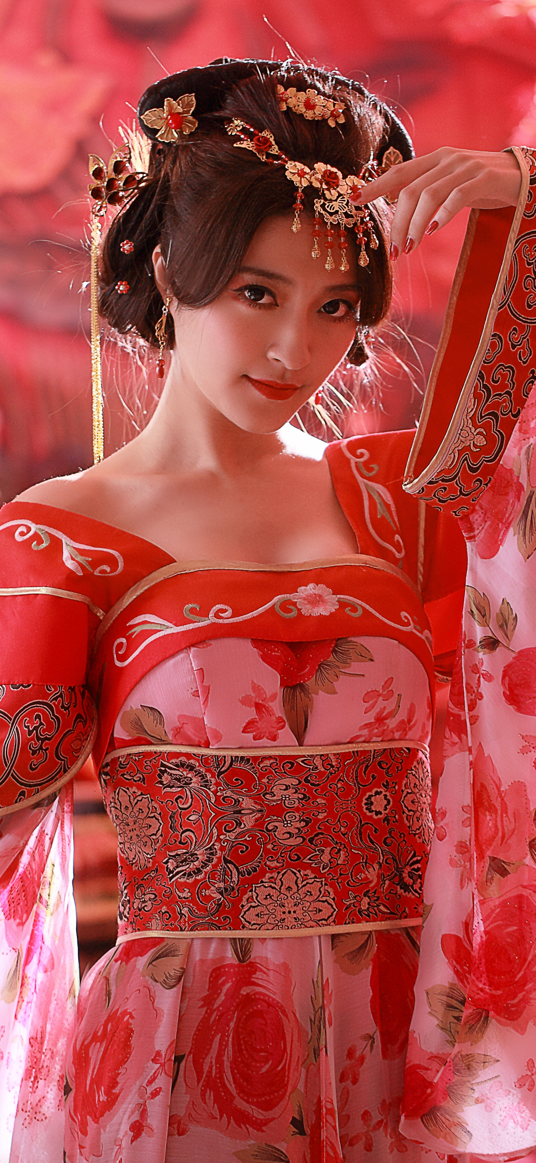 Download mobile wallpaper Lantern, Women, Asian, Taiwanese, Traditional Costume, National Dress, Hair Dress for free.
