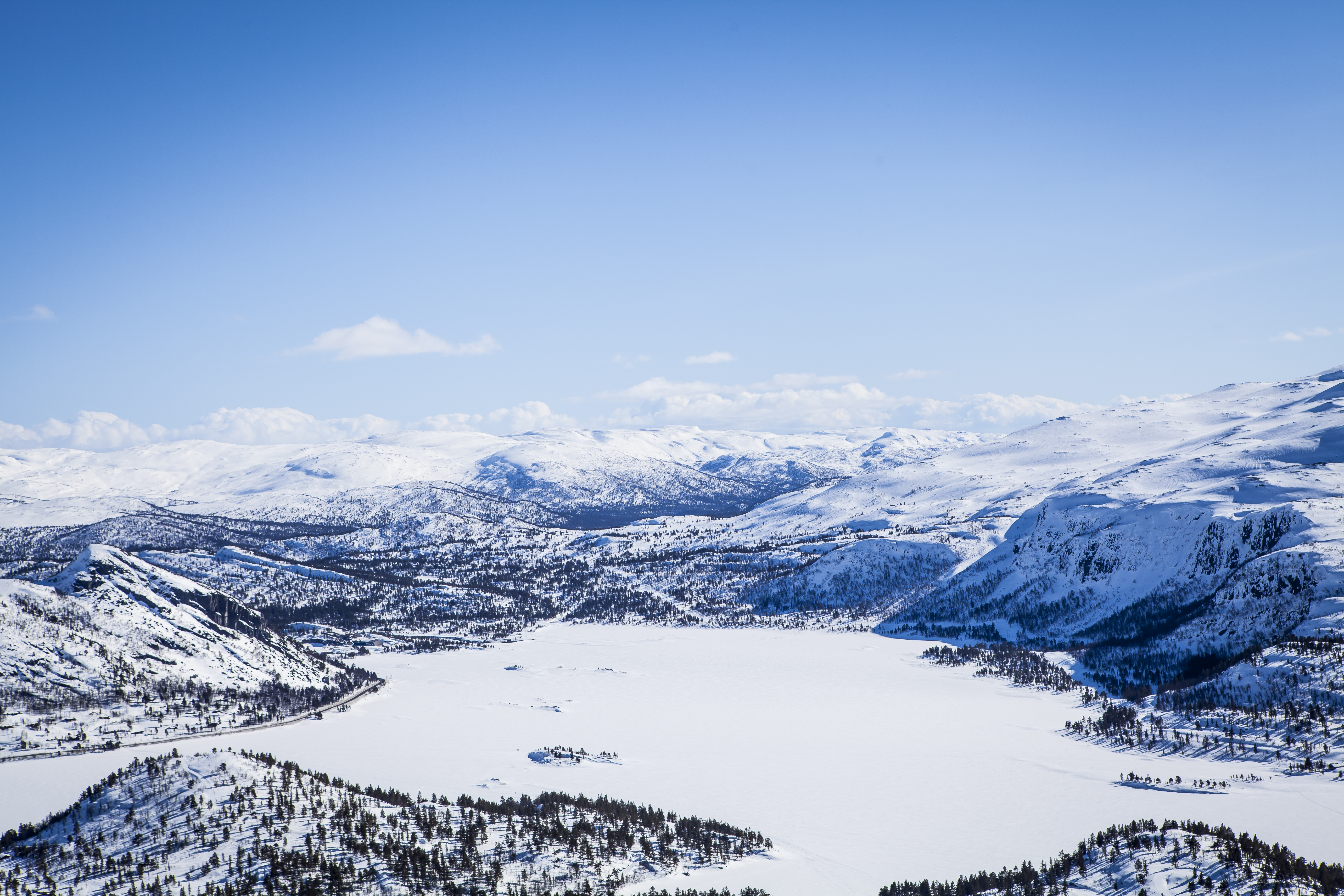 Handy-Wallpaper Landschaft, Winter, Natur, Schnee, Gebirge, Panorama, Himmel, Erde/natur, Luftbildfotografie kostenlos herunterladen.