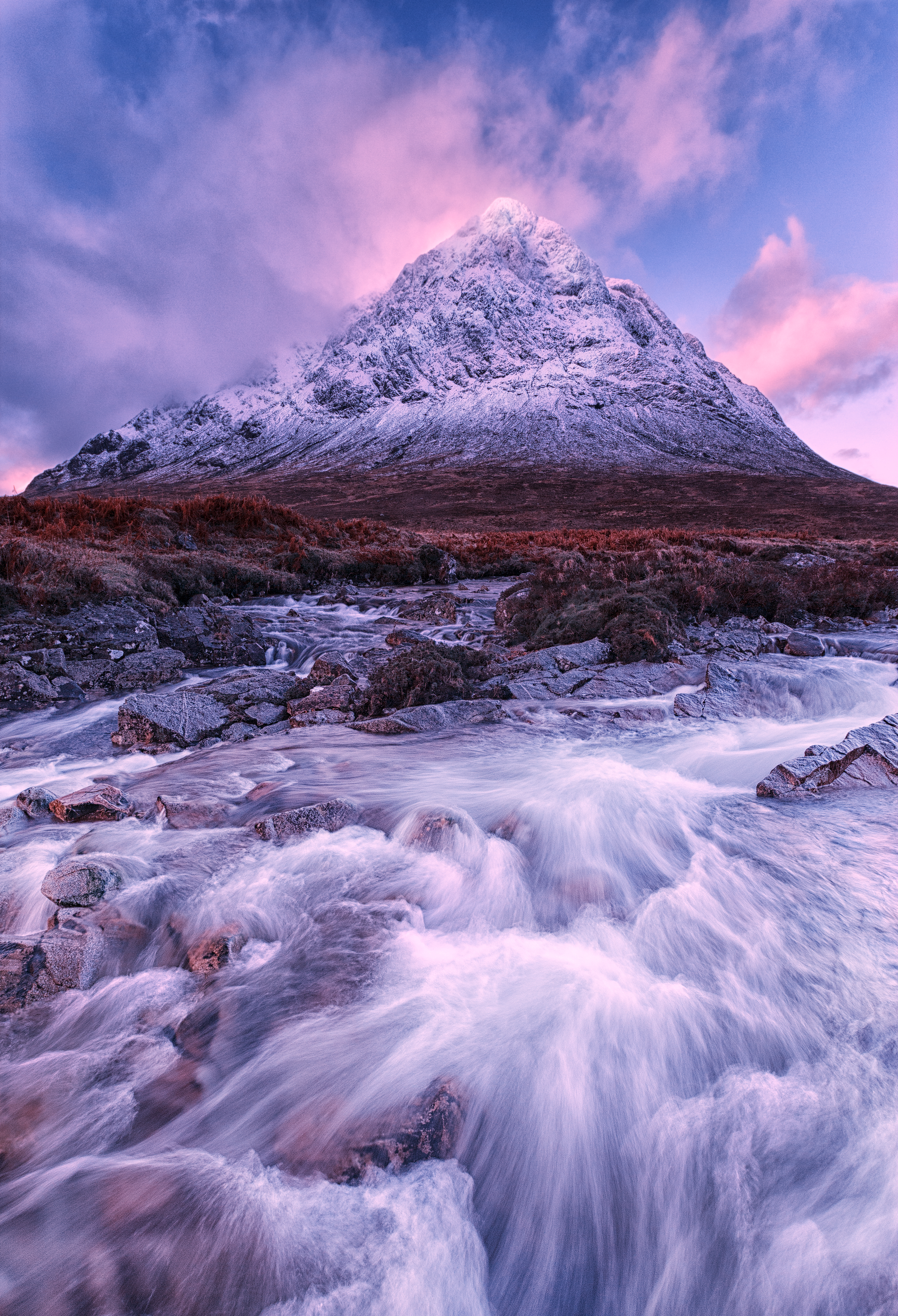 Free download wallpaper Mountain, Vertex, Top, Flow, Nature, Rivers, Scotland, Landscape on your PC desktop
