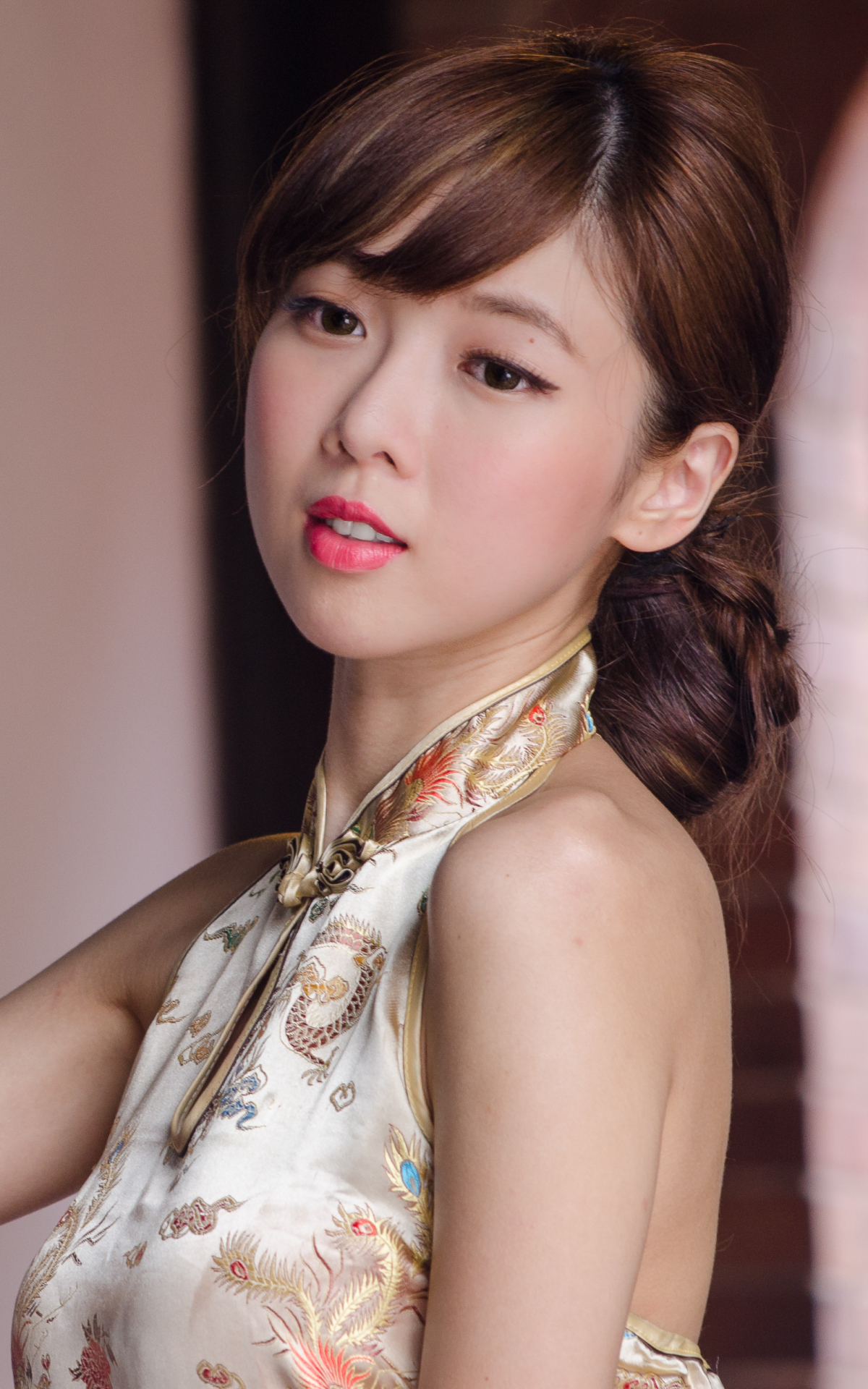 women, chén qiáoqiáo, asian, taiwanese, model, fan HD wallpaper