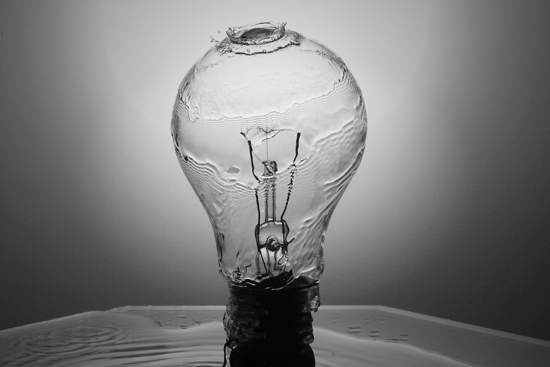 Download mobile wallpaper Water, Artistic, Light Bulb for free.